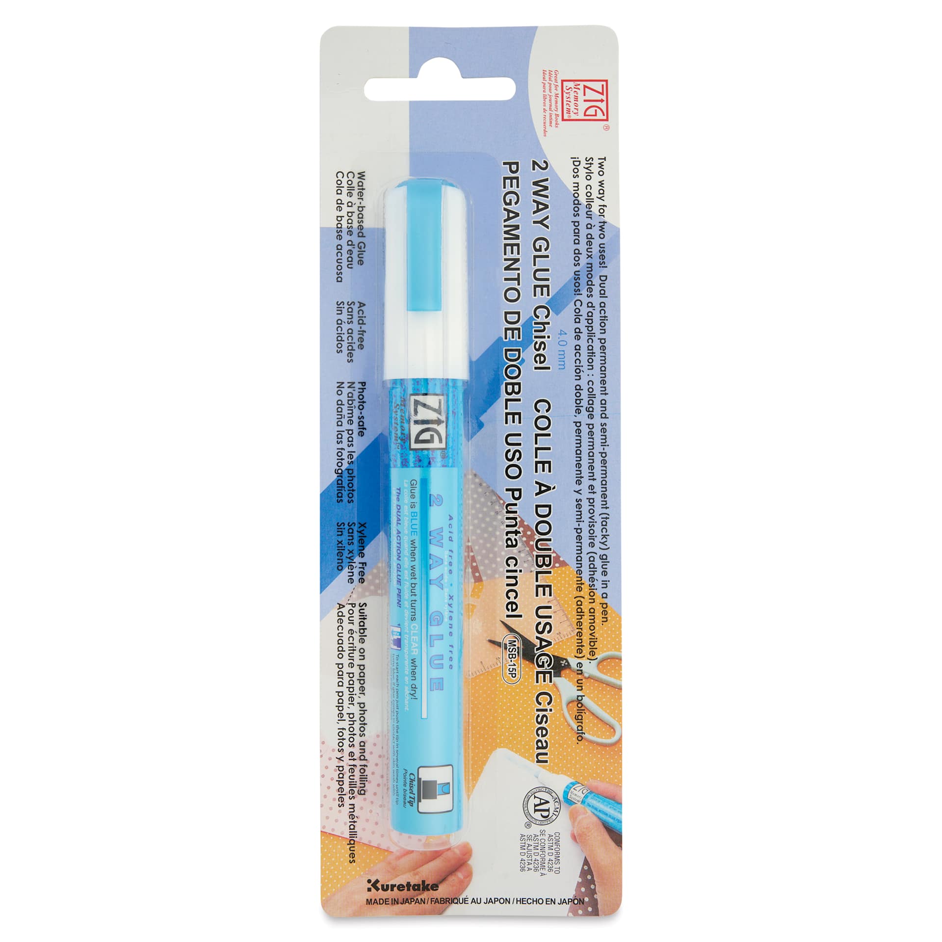 Kuretake Zig 2 Way Glue Pen - Chisel Tip - front of packaging
