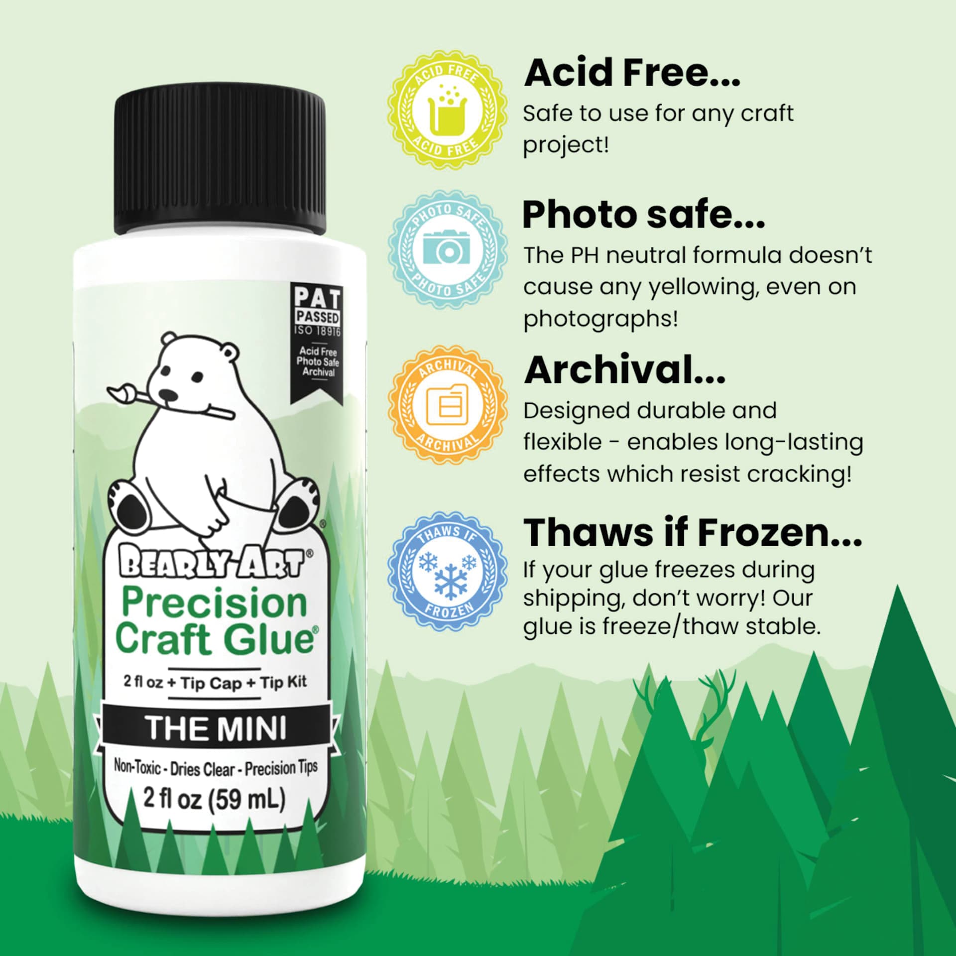 Bearly Art Precision Craft Glue - The Mini, 2 oz