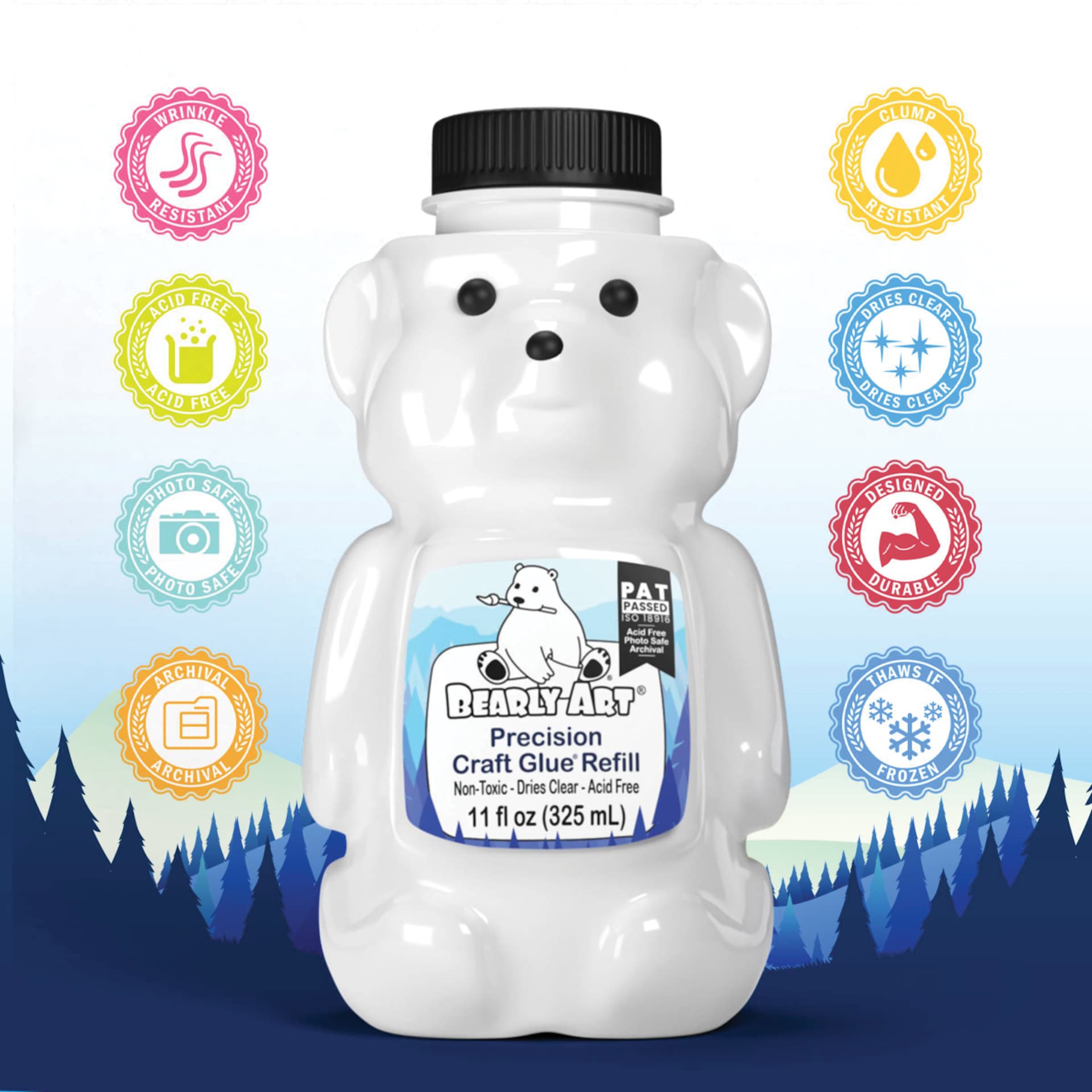 Bearly Art Precision Craft Glue Bear Refill - 11 oz - features