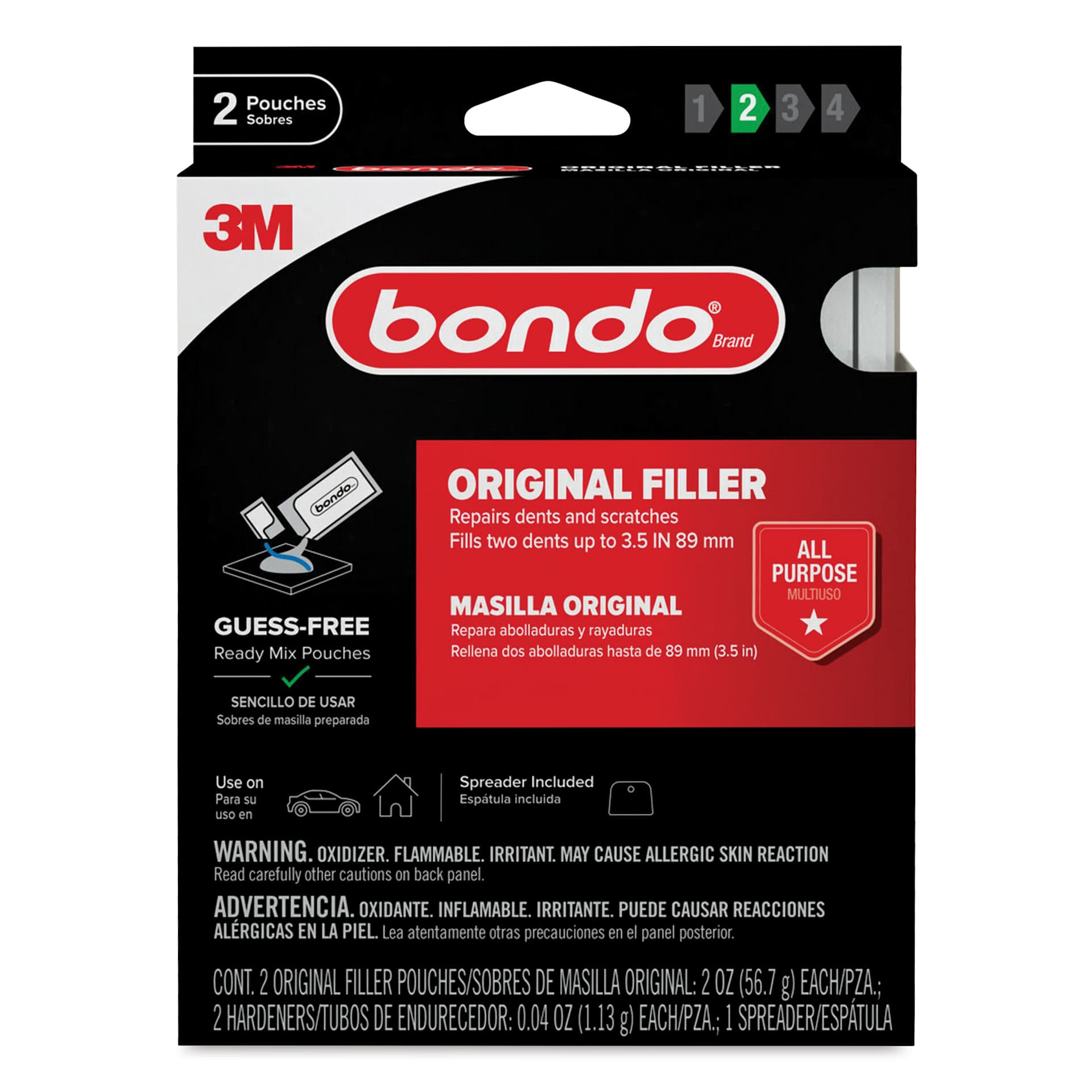 Bondo Original Filler Ready Mix Pouches - Pkg of 2, 2 oz front of packaging