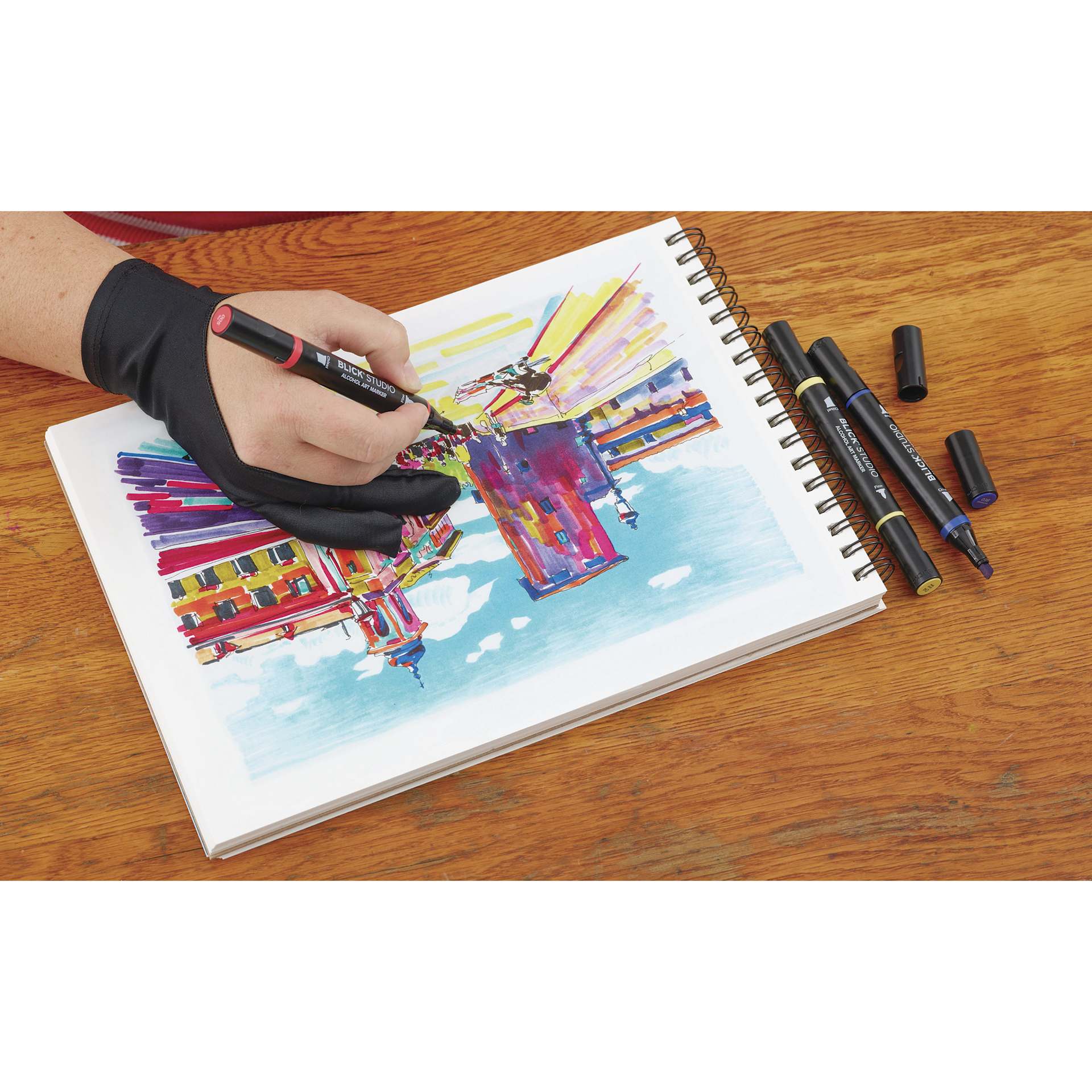 Blick Artists' Gloves - in use with a marker drawings