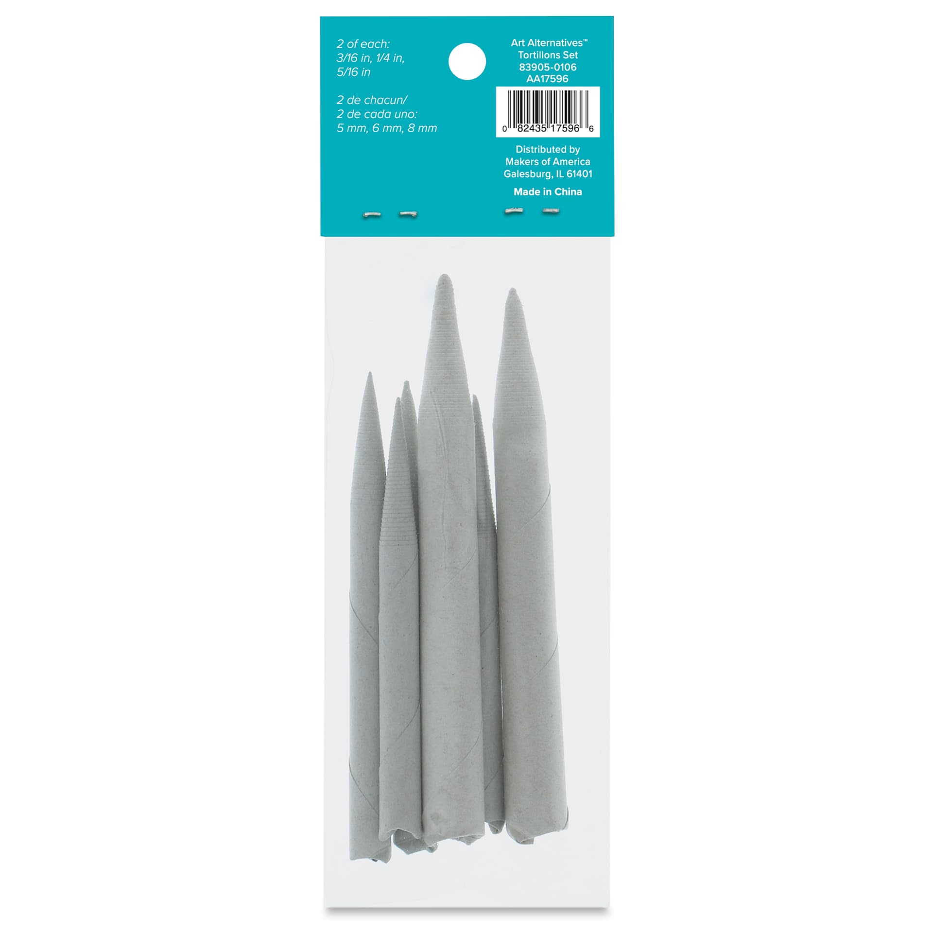 Art Alternatives Tortillons Set of 6, back of packaging