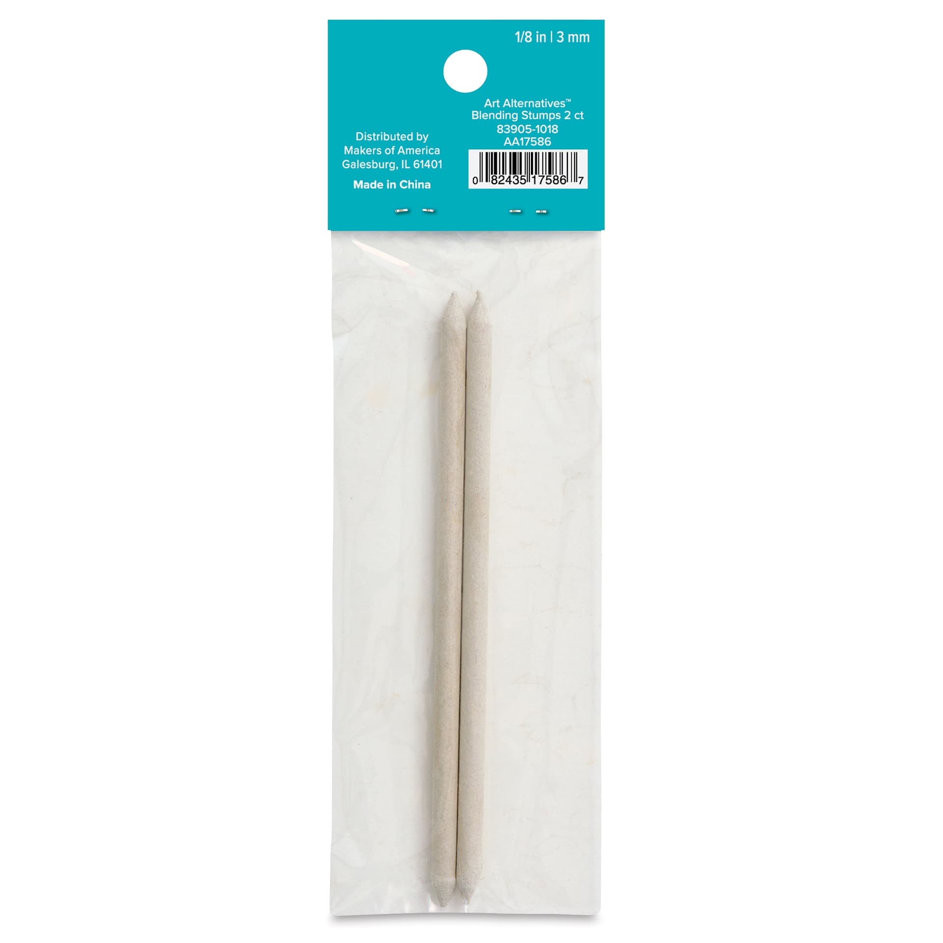 Art Alternatives Blending Stumps - 1/8", Pkg of 2, back of packaging