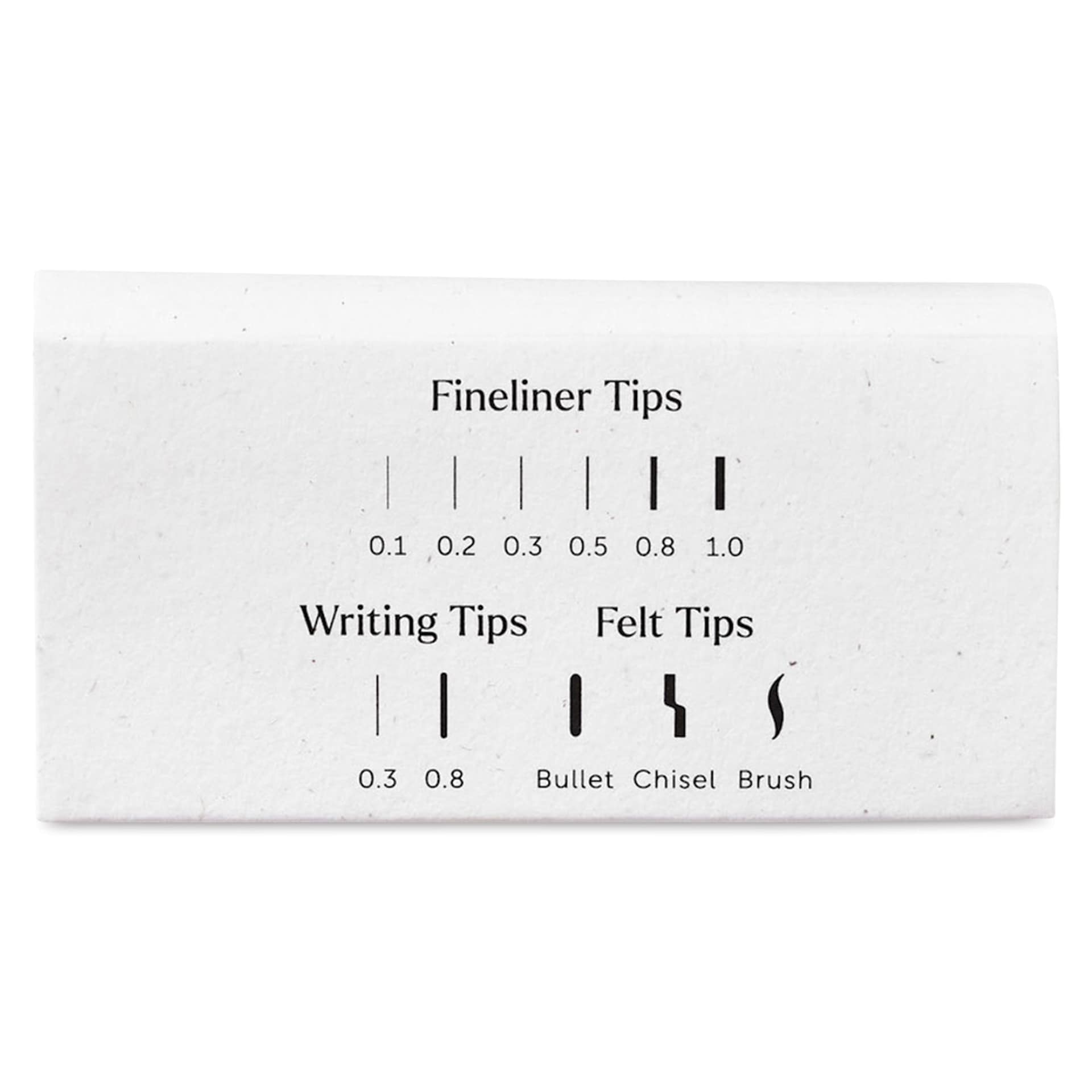 Tom's Studio Lumos Replacement Tips - Full Creative Set of 11, packaging showing tip lines