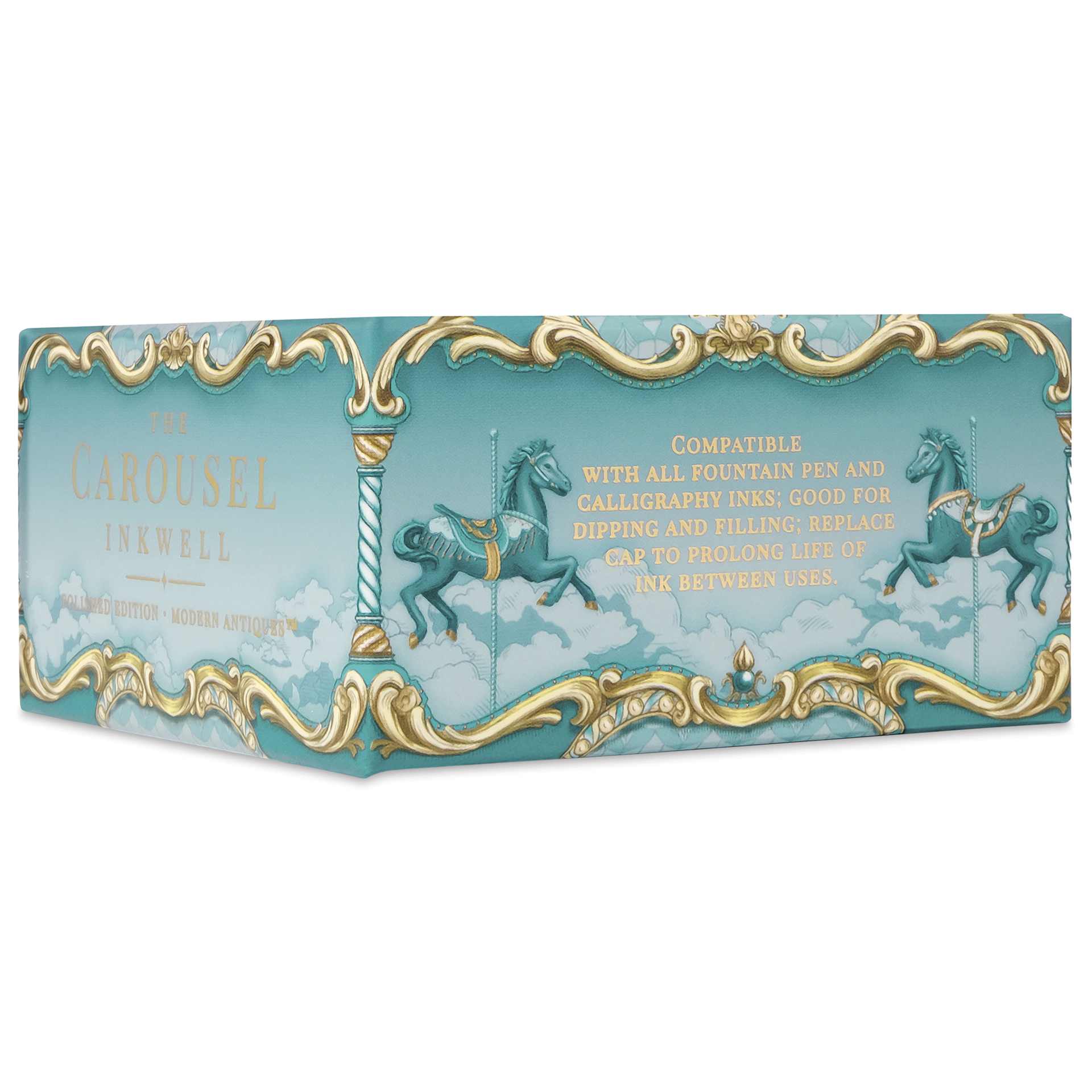 Ferris Wheel Press The Carousel Inkwell - Polished Edition, box laid flat showing specifications