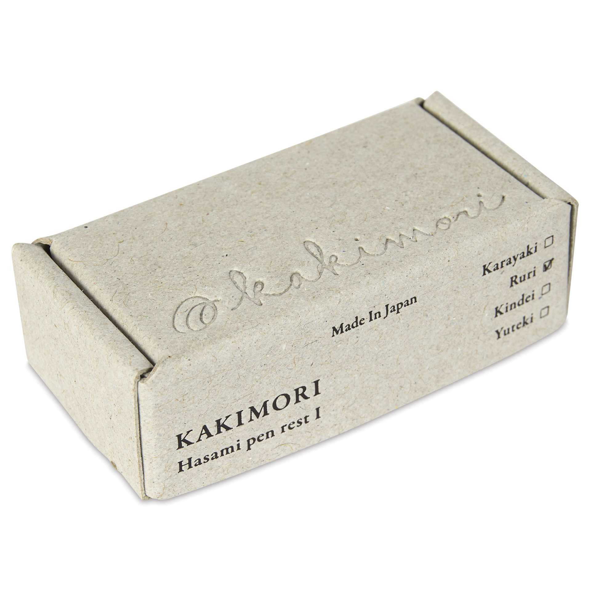 Kakimori Hasami Porcelain Pen Rest - Ruri, packaging box