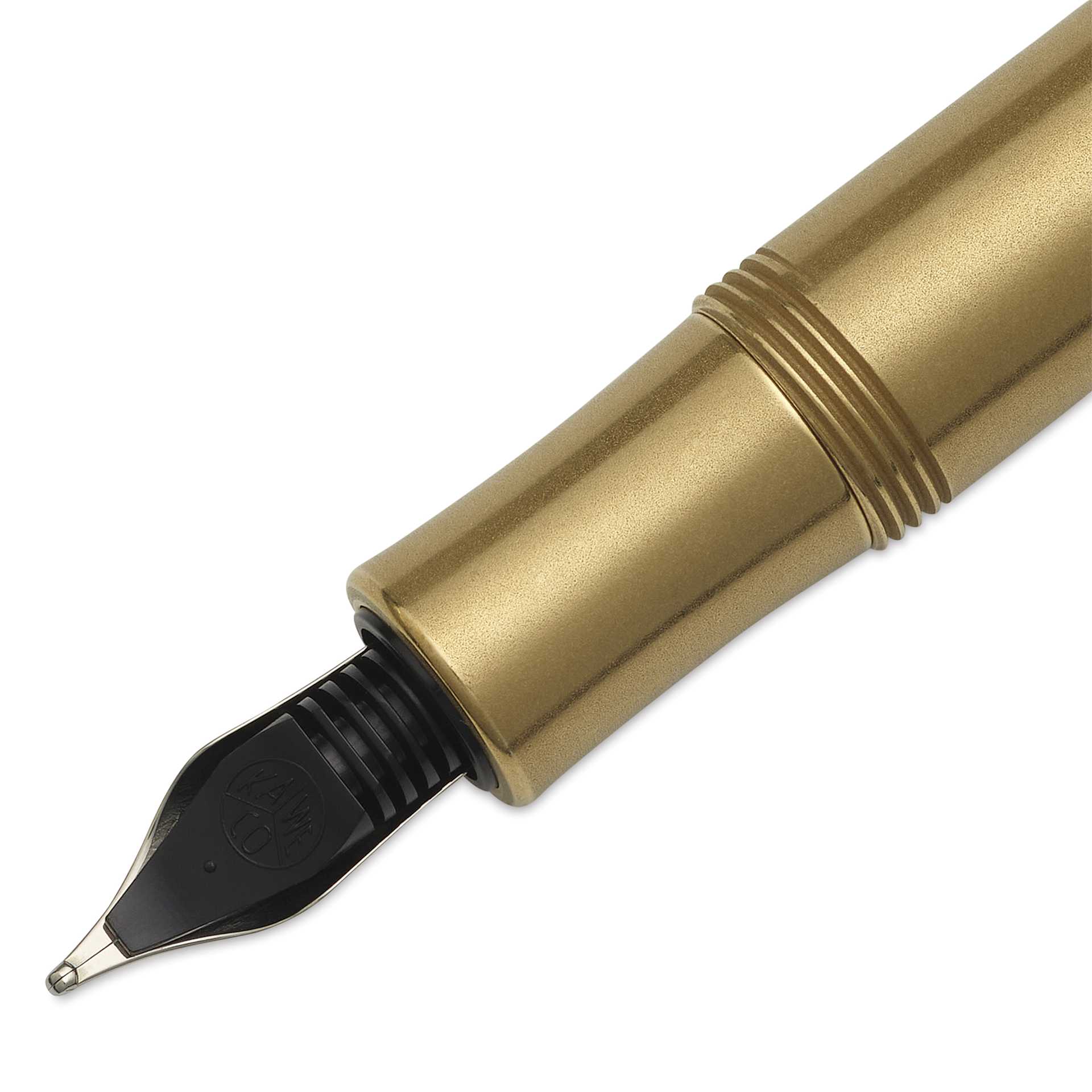 Kaweco Brass Sport Fountain Pen - Broad Nib, Blue Ink - back of tip