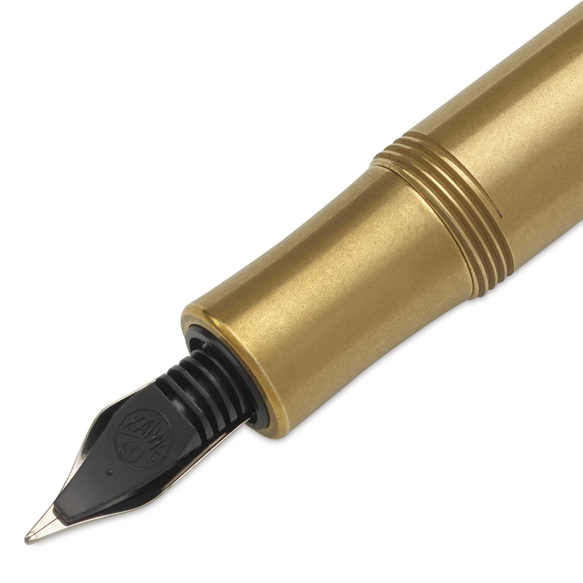 Kaweco Brass Sport Fountain Pen - Fine Nib, Blue Ink - back of tip