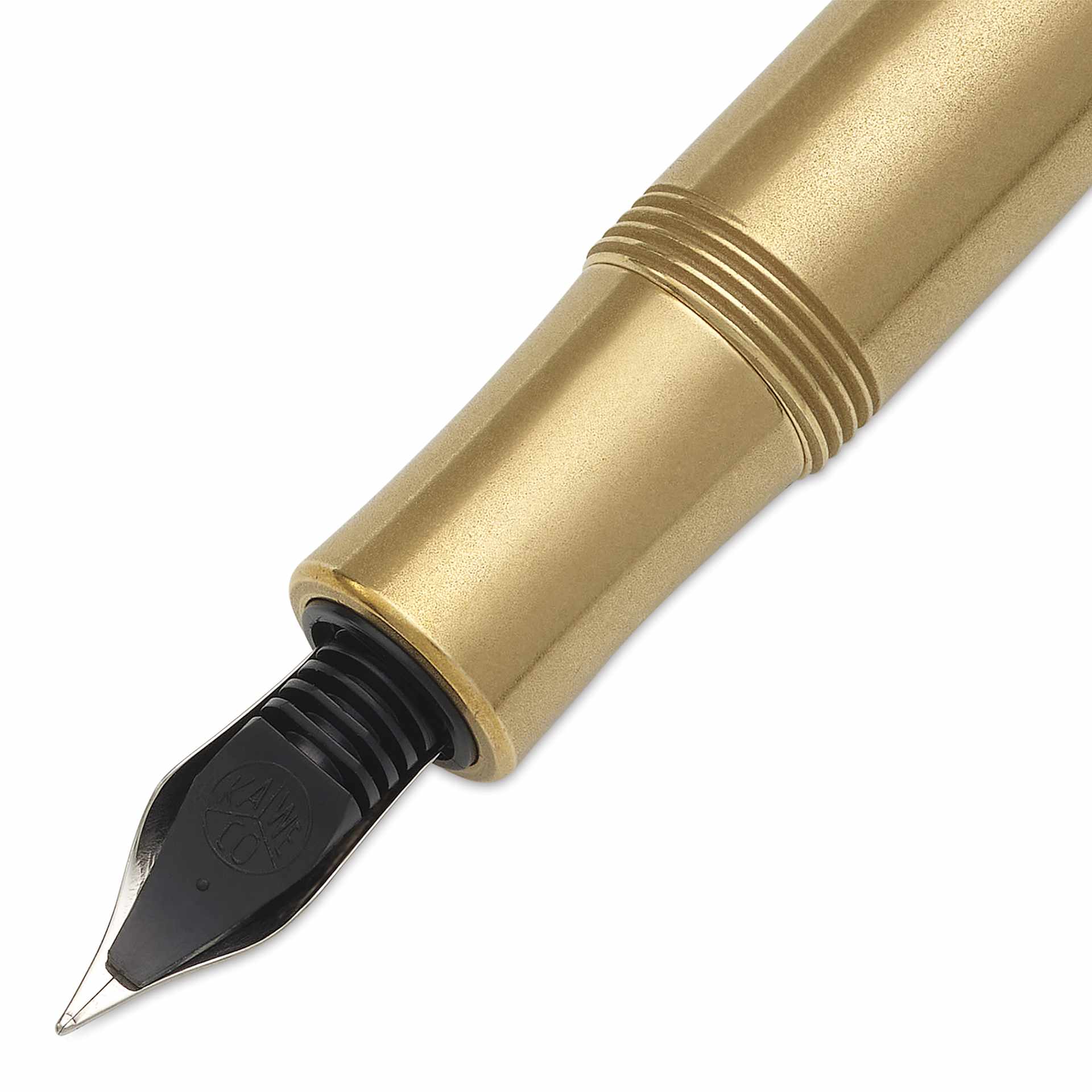 Kaweco Brass Sport Fountain Pen - Extra Fine Nib, Blue Ink - back of cap