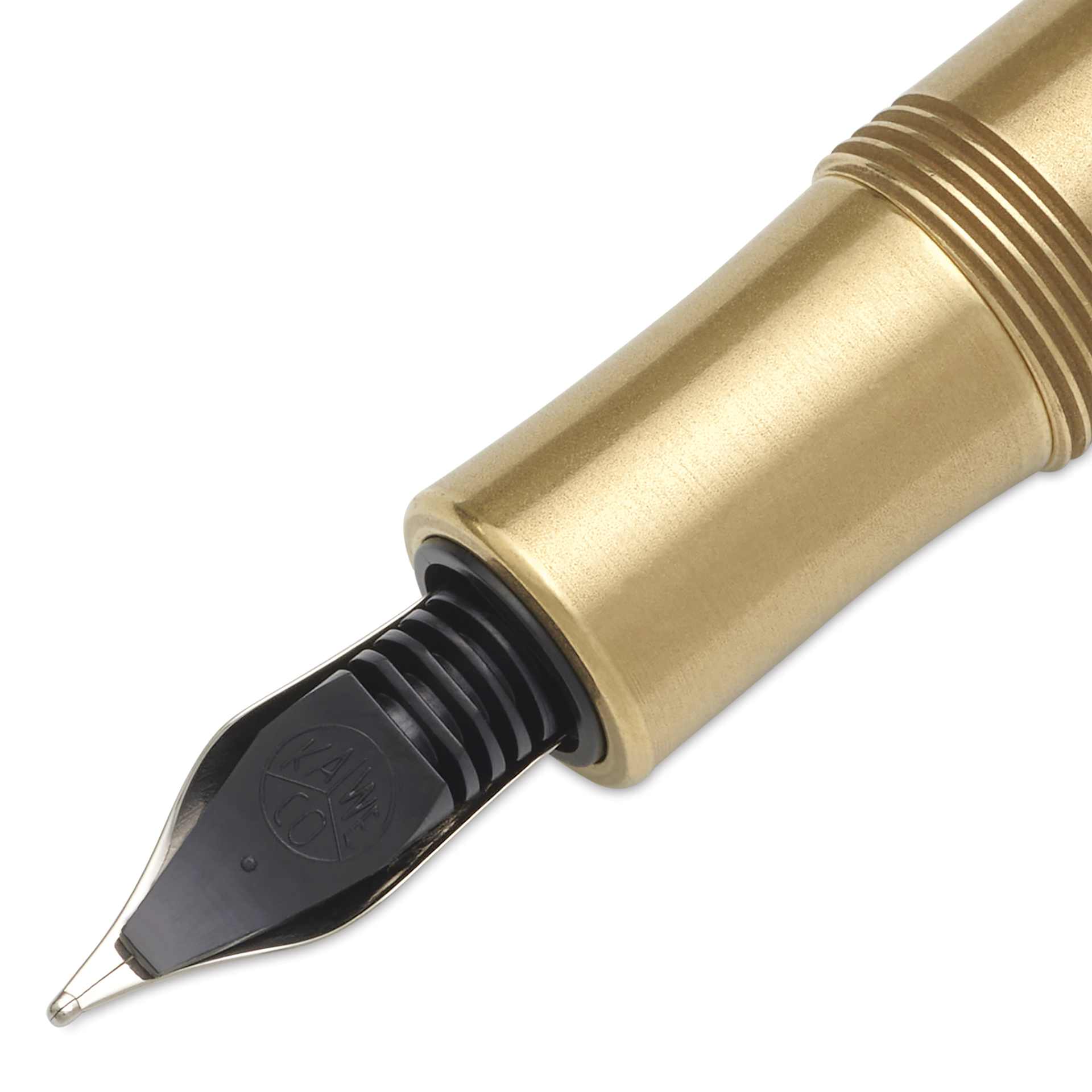Kaweco Brass Sport Fountain Pen - Medium Nib, Blue Ink - back of tip