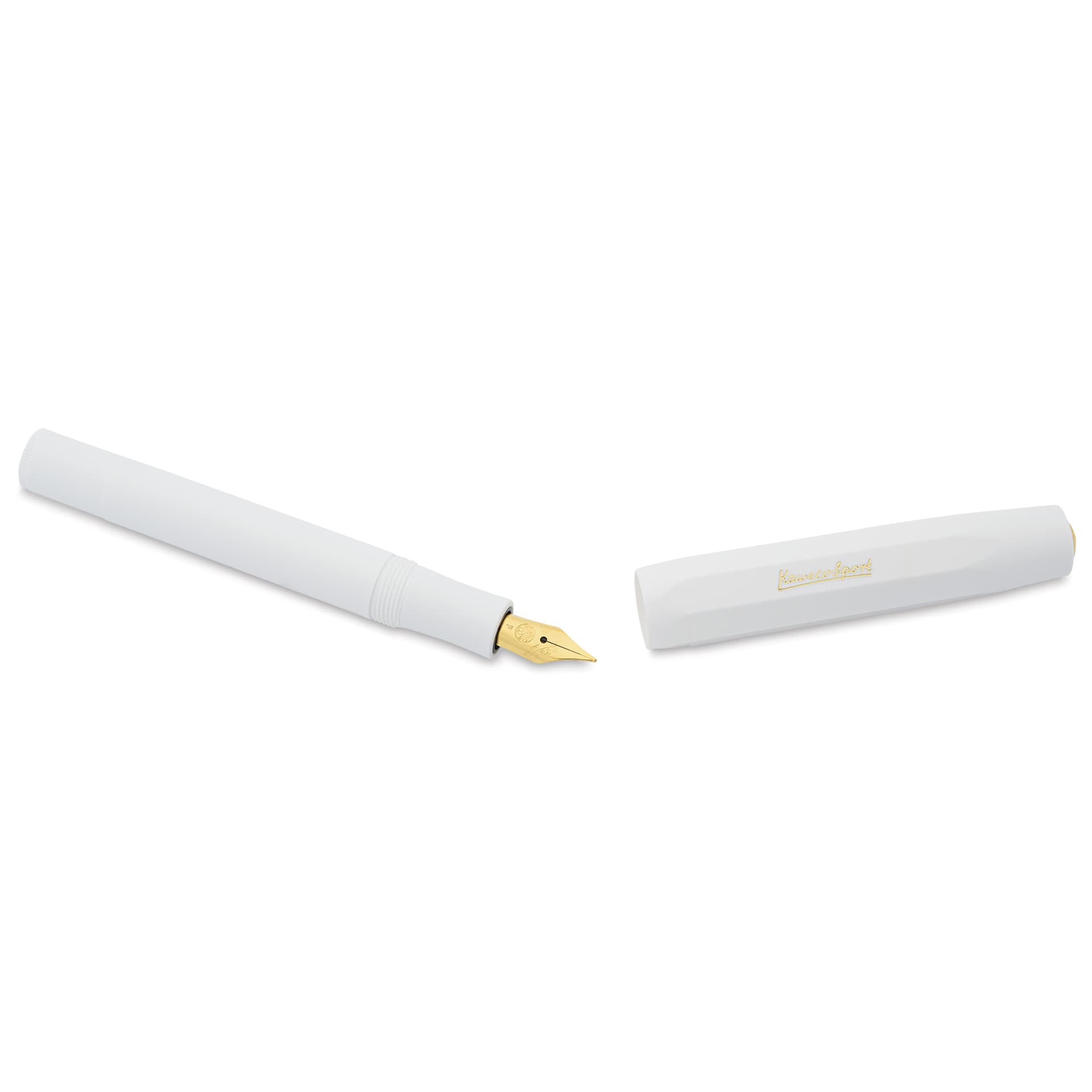 Kaweco Classic Sport Fountain Pen - White, Fine, close-up of the cap