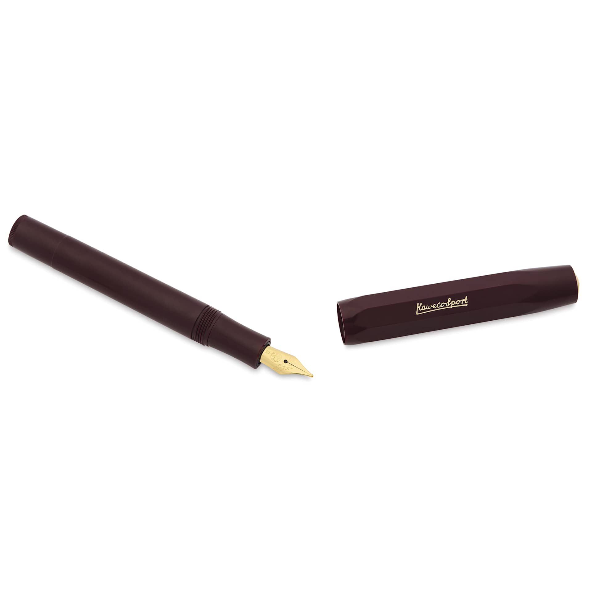 Kaweco Classic Sport Fountain Pen - Bordeaux, Medium, cap removed