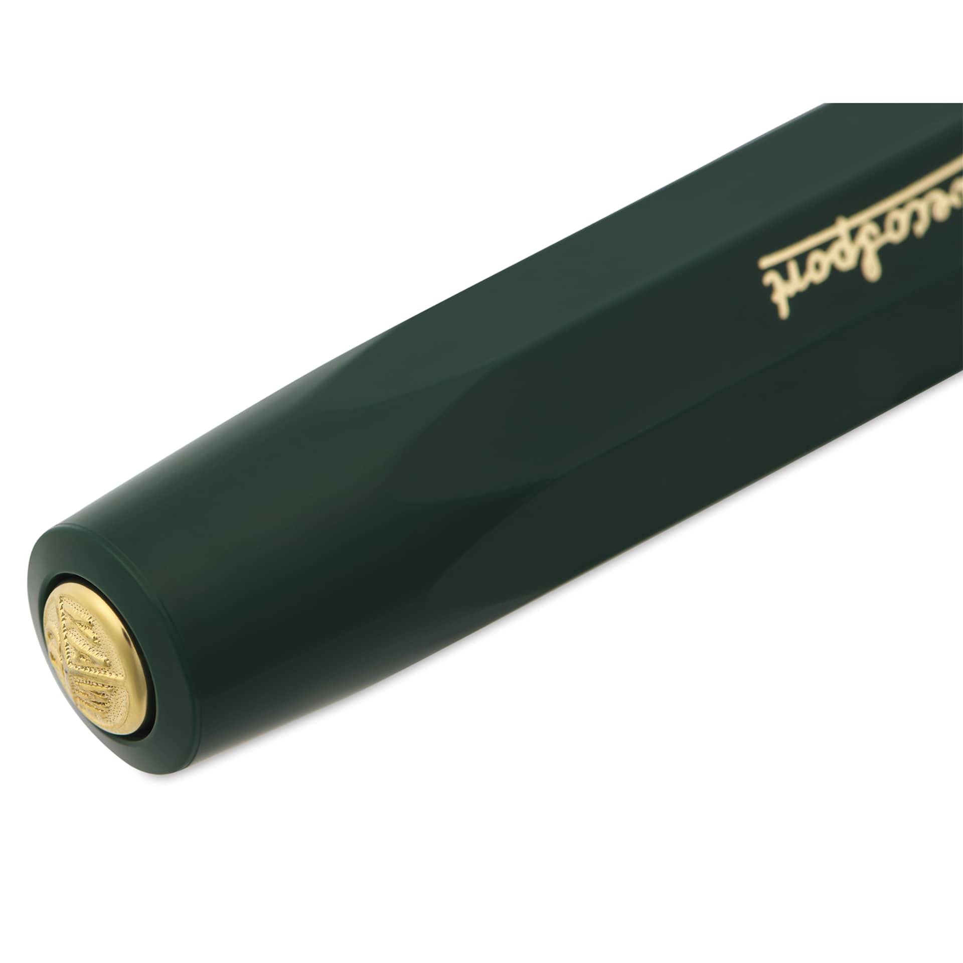 Kaweco Classic Sport Fountain Pen - Green, Extra-Broad, close-up of the brand's seal