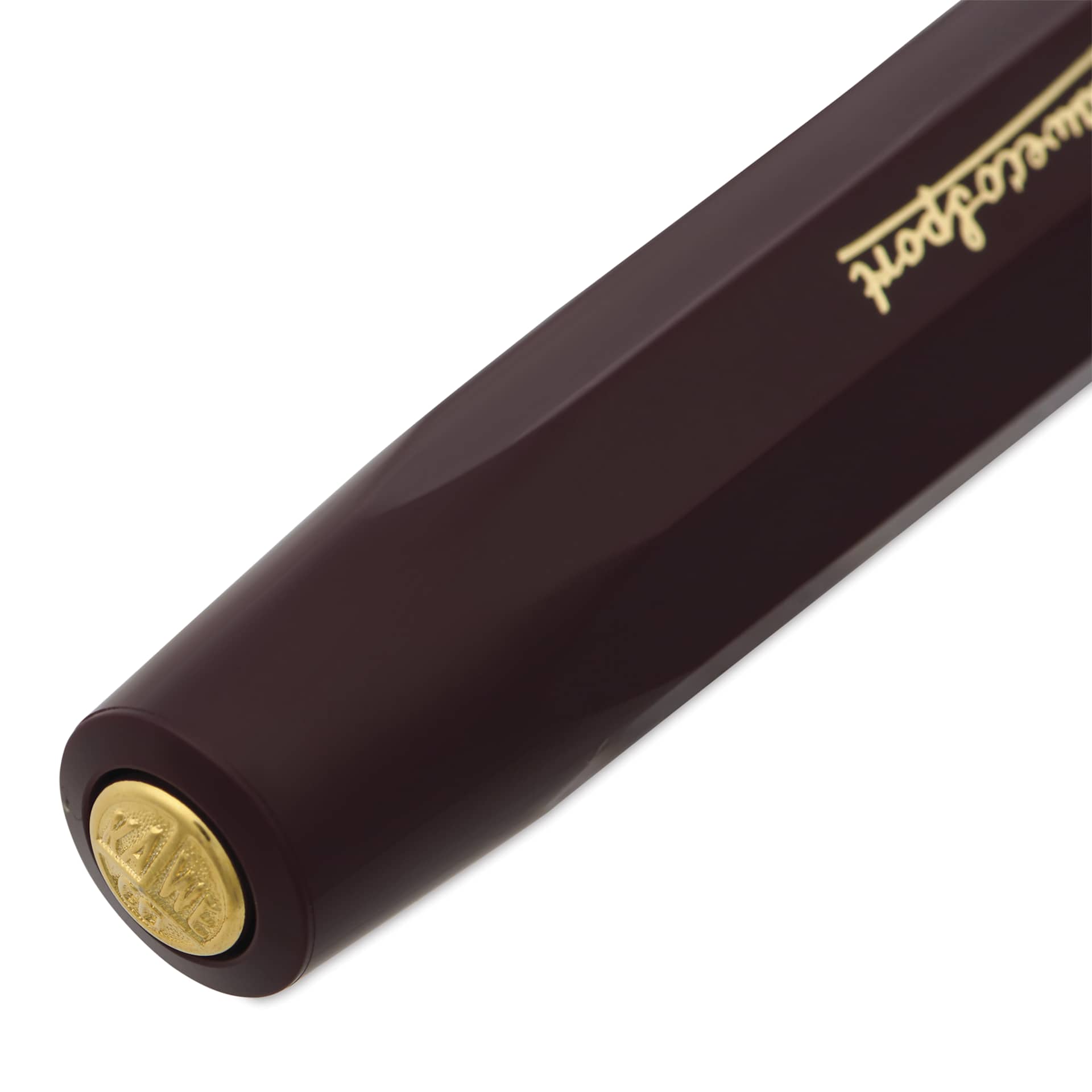 Kaweco Classic Sport Rollerball Pen - Bordeaux, close-up of the brand's seal on the cap