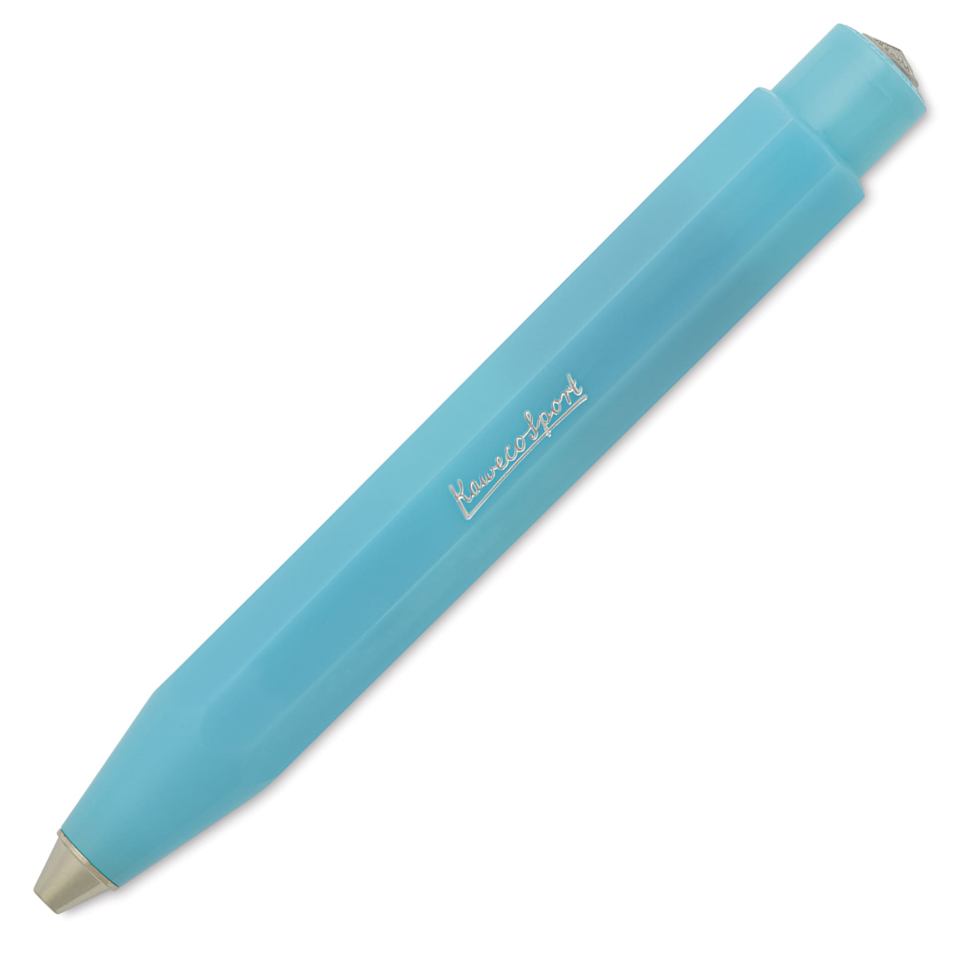 Kaweco Frosted Sport Ballpoint Pen - Light Blueberry - retracted