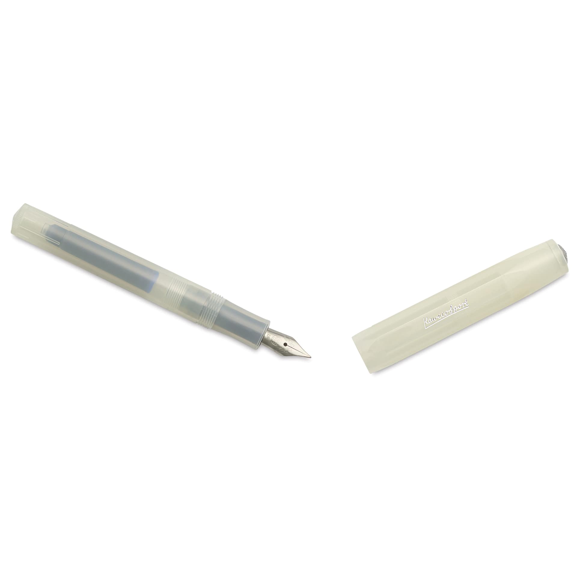 Kaweco Frosted Sport Fountain Pen - Coconut, Extra-Fine, cap removed