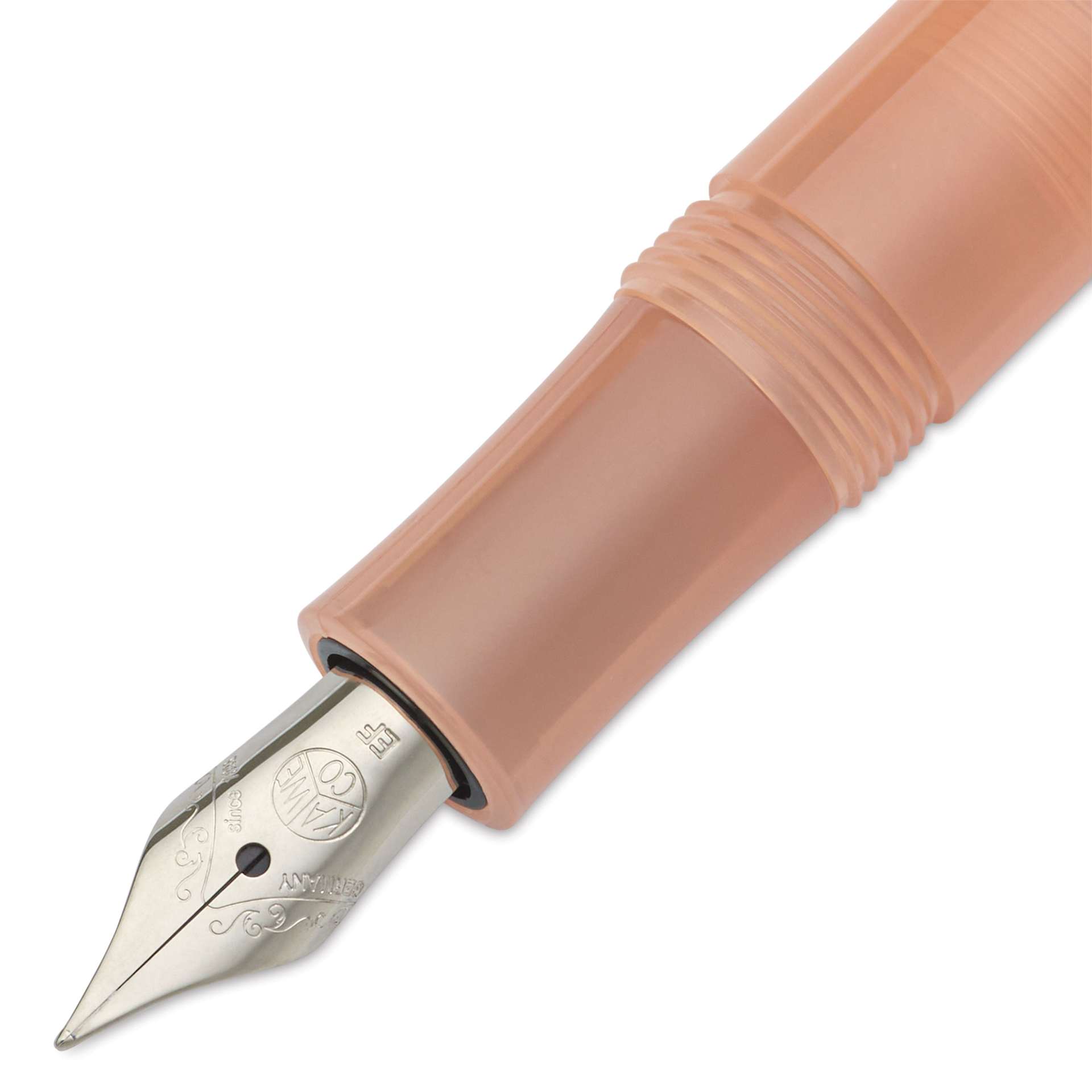 Kaweco Frosted Sport Fountain Pen - Soft Mandarin, Extra-Fine, close-up of the nib