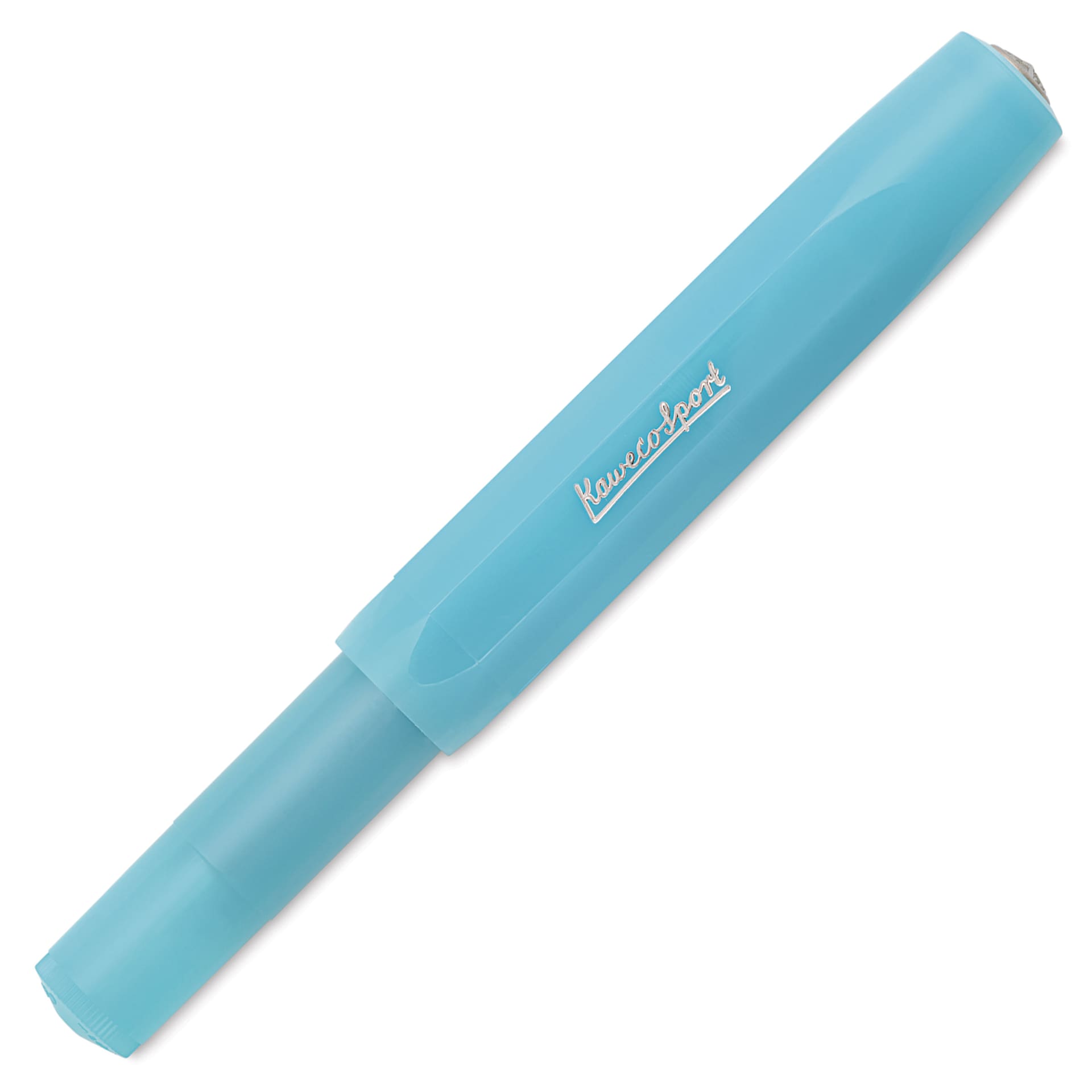 Kaweco Frosted Sport Fountain Pen - Light Blueberry, Medium, cap replaced