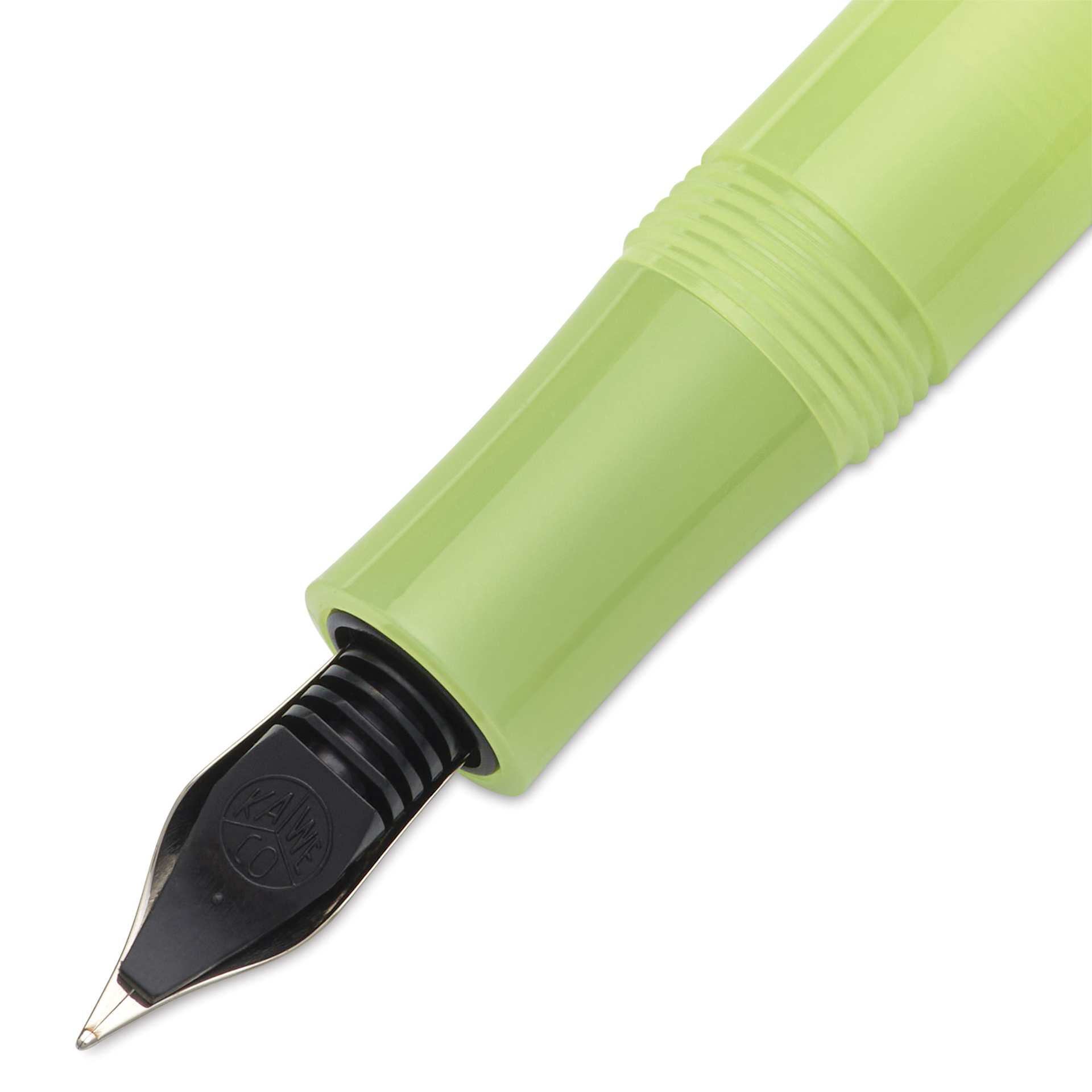 Kaweco Frosted Sport Fountain Pen - Fine Lime, Extra-Fine, close-up of the feed