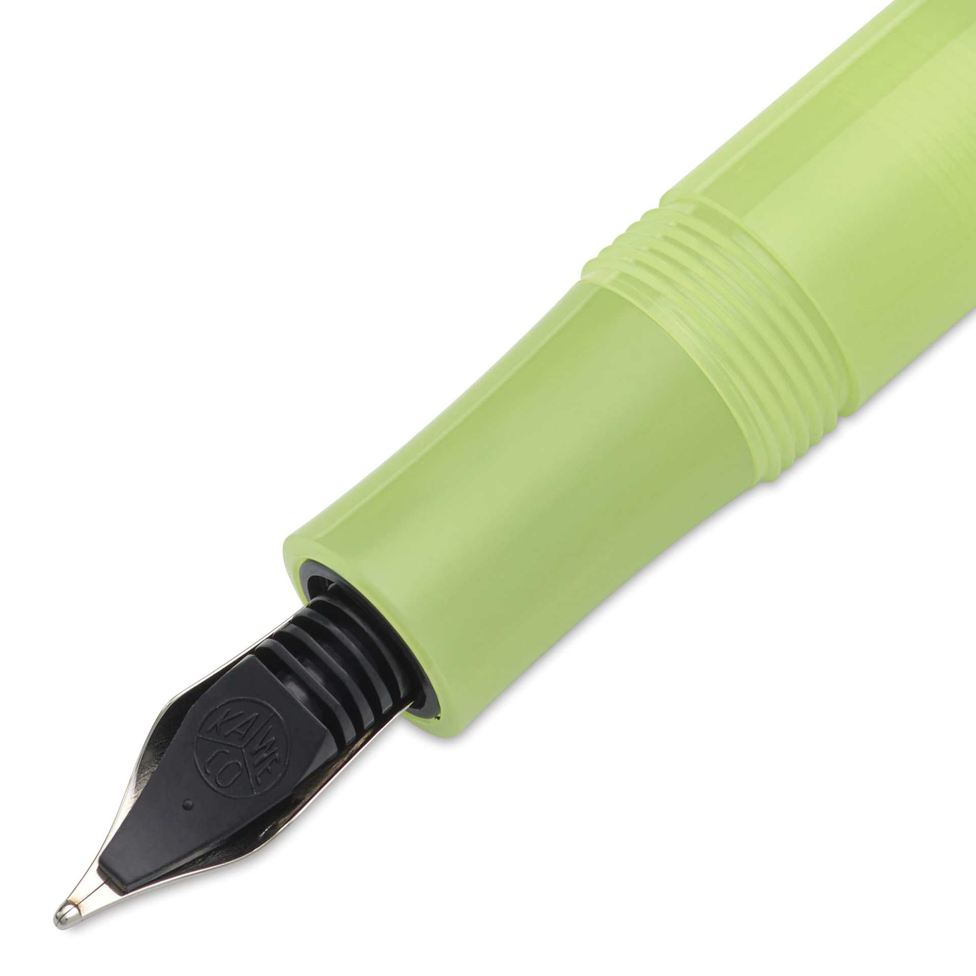 Kaweco Frosted Sport Fountain Pen - Fine Lime, Medium, close-up of the feed