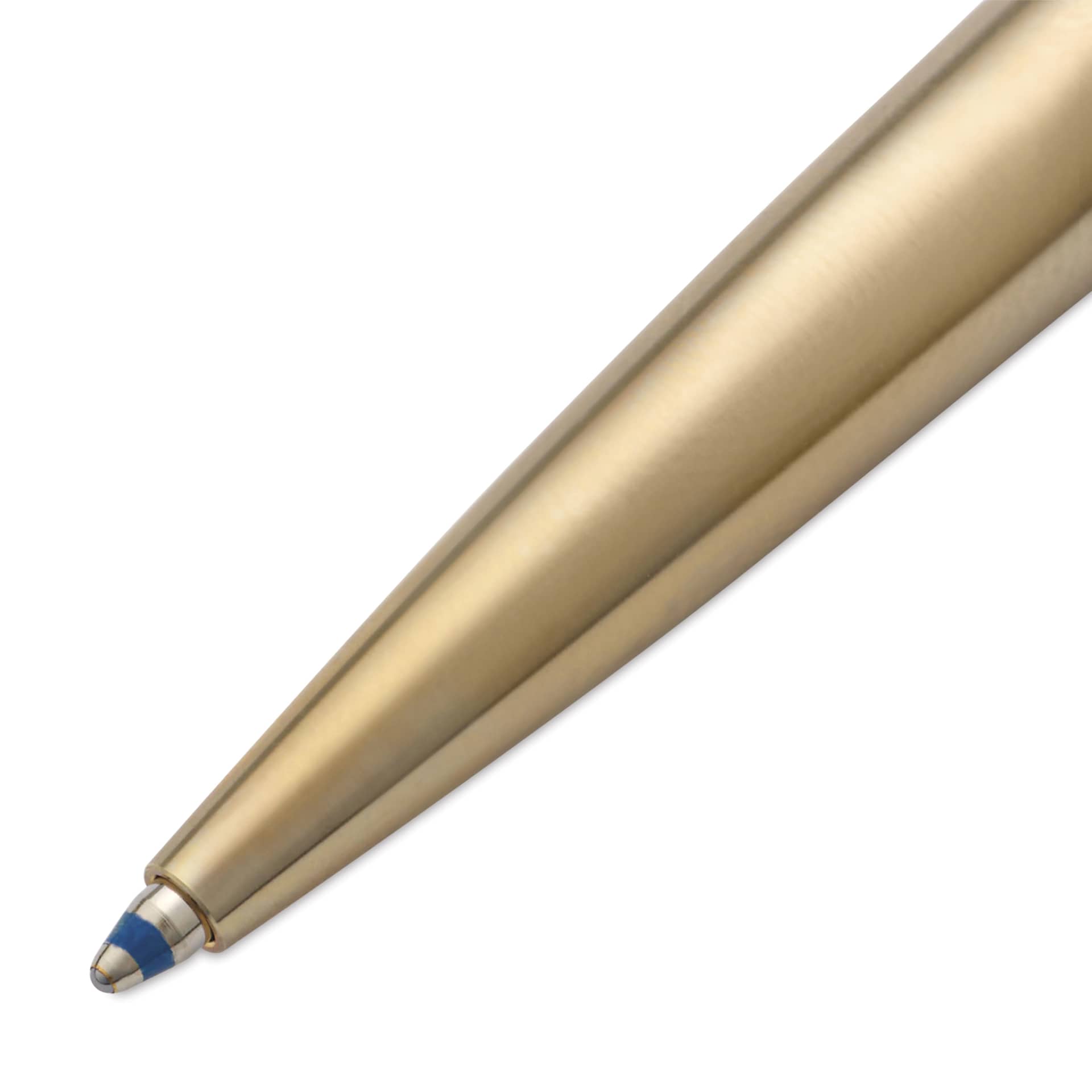 Kaweco Liliput Retractable Ballpoint Pen - Brass, close-up of tip