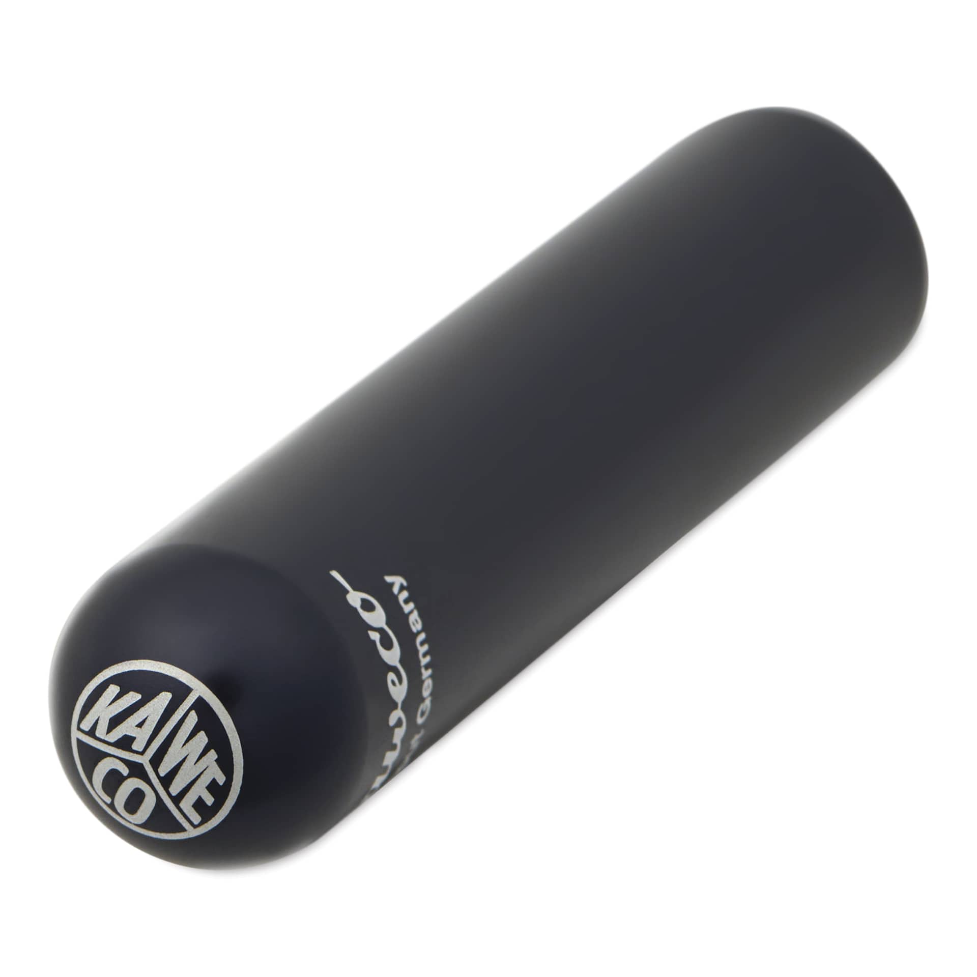 Kaweco Liliput Fountain Pen - Black, Broad, close-up of the brand's seal on the cap