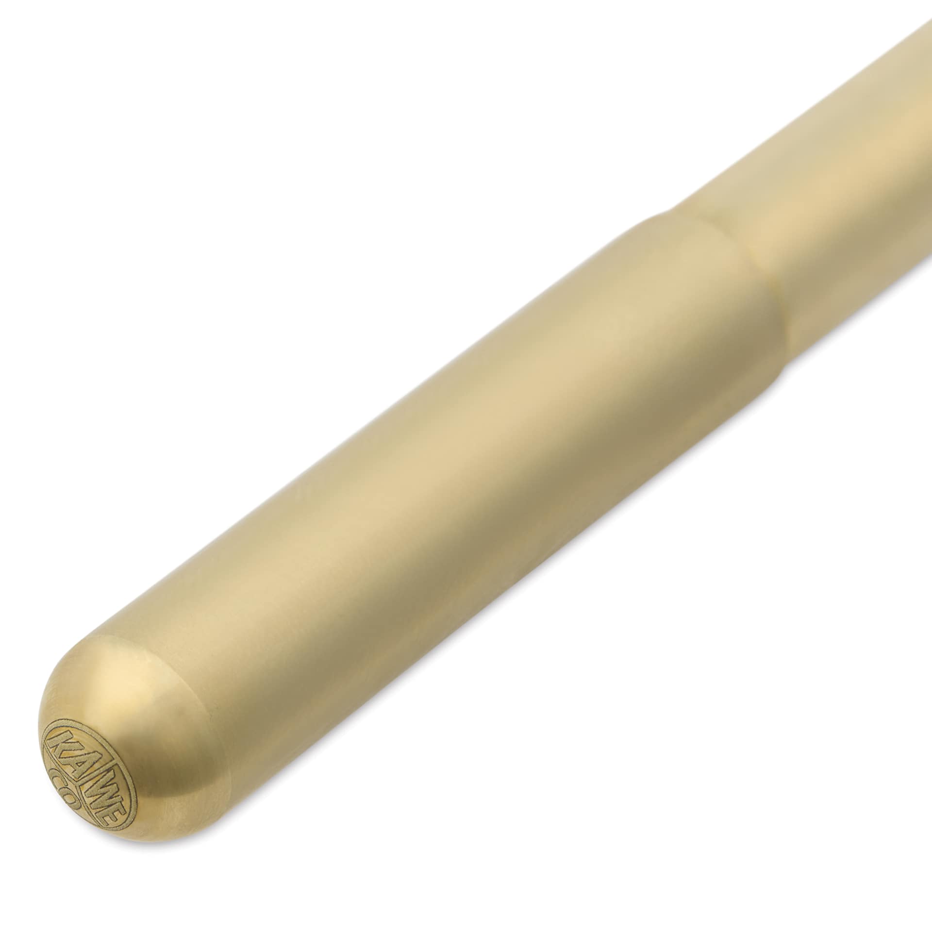 Kaweco Liliput Fountain Pen - Brass, Broad, close-up of the brand's seal on the cap