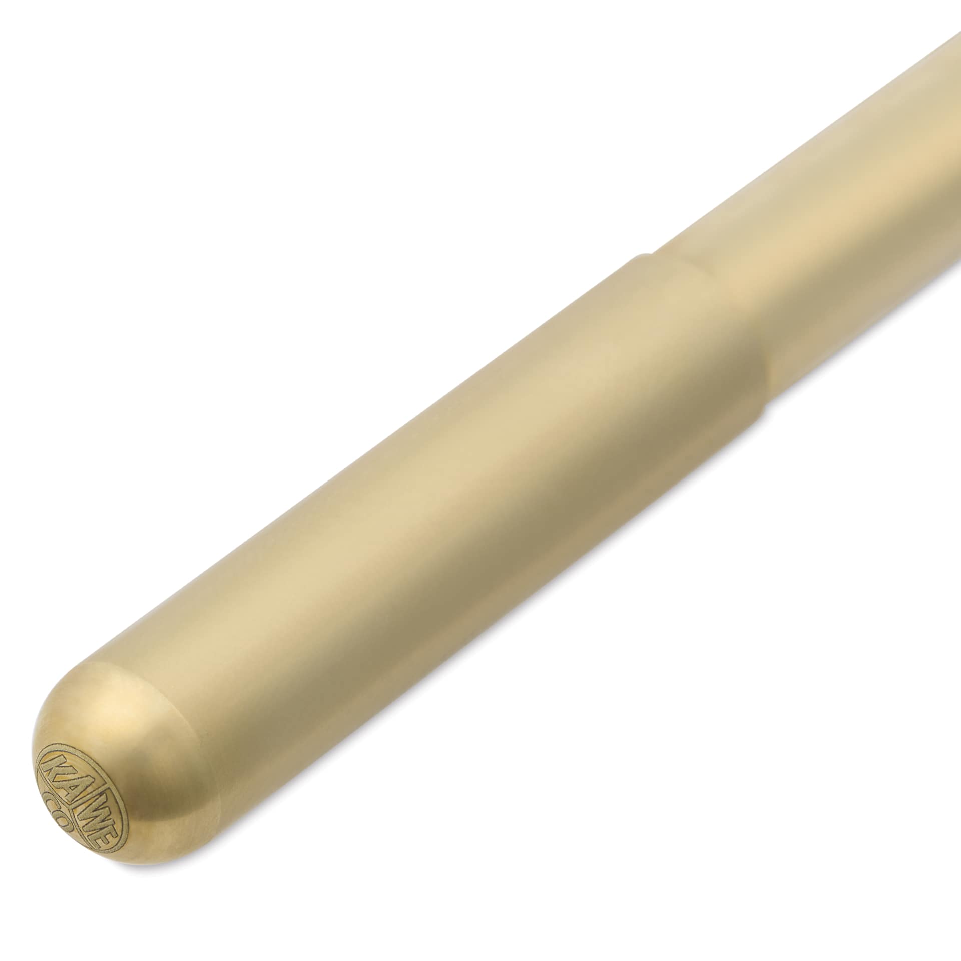 Kaweco Liliput Fountain Pen - Brass, Fine, close-up of the brand's seal on the cap