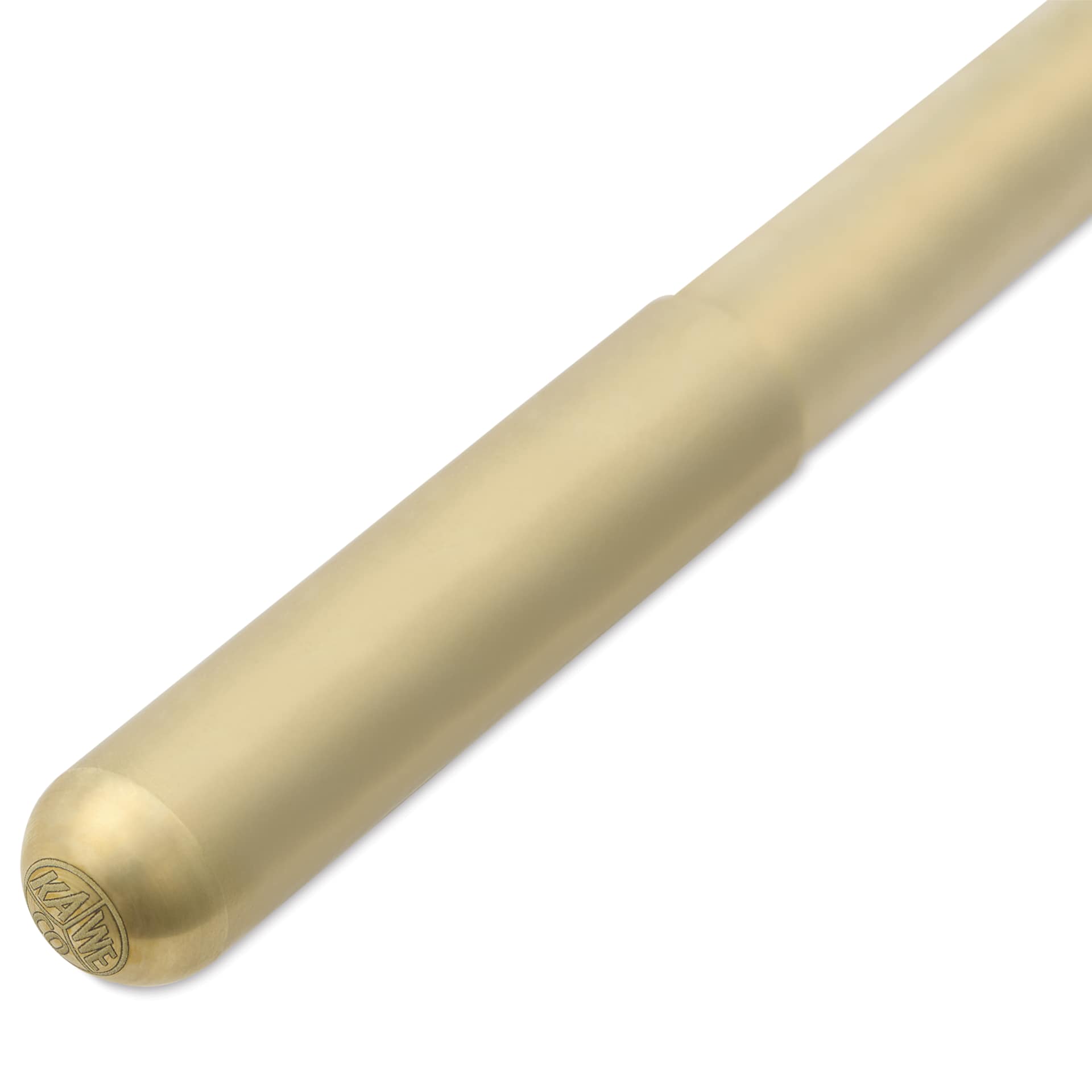 Kaweco Liliput Fountain Pen - Brass, Extra-Fine, close-up of the brand's seal on the cap