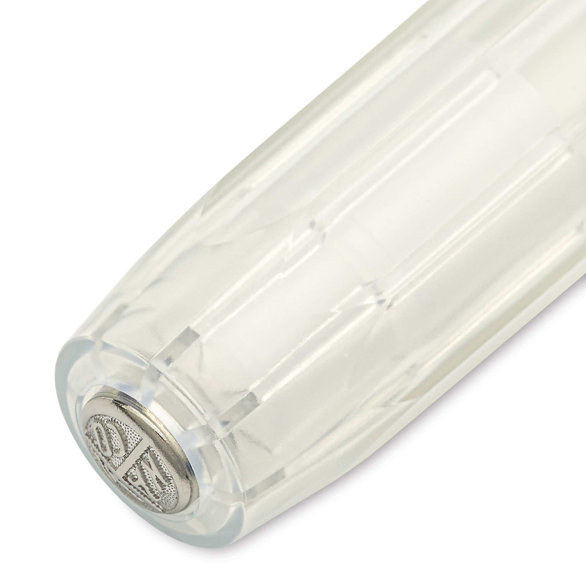 Kaweco Perkeo Fountain Pen - Clear, Fine, close-up of brand's seal on nthe cap