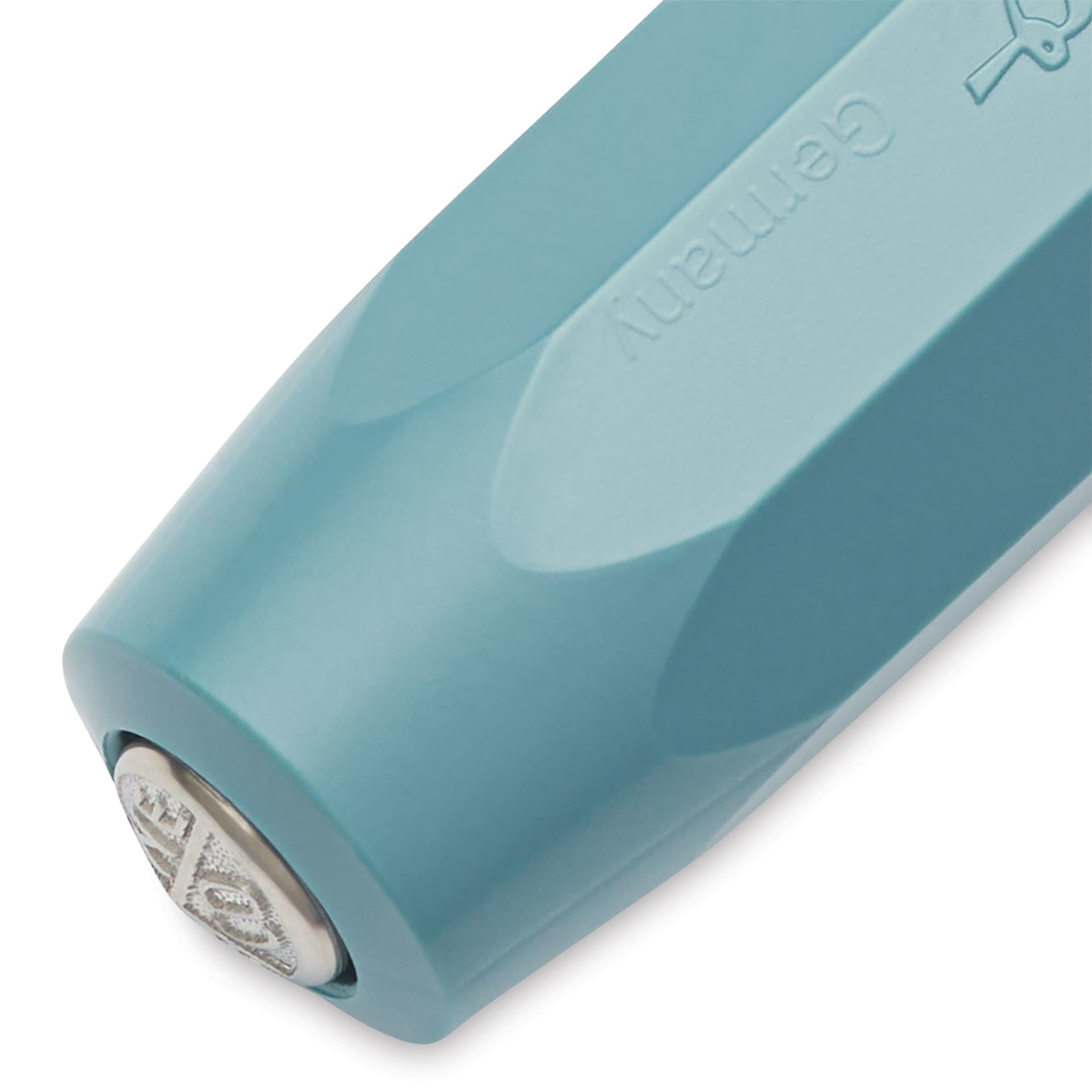 Kaweco Perkeo Fountain Pen - Teal, Fine, close-up of the brand's seal on the cap