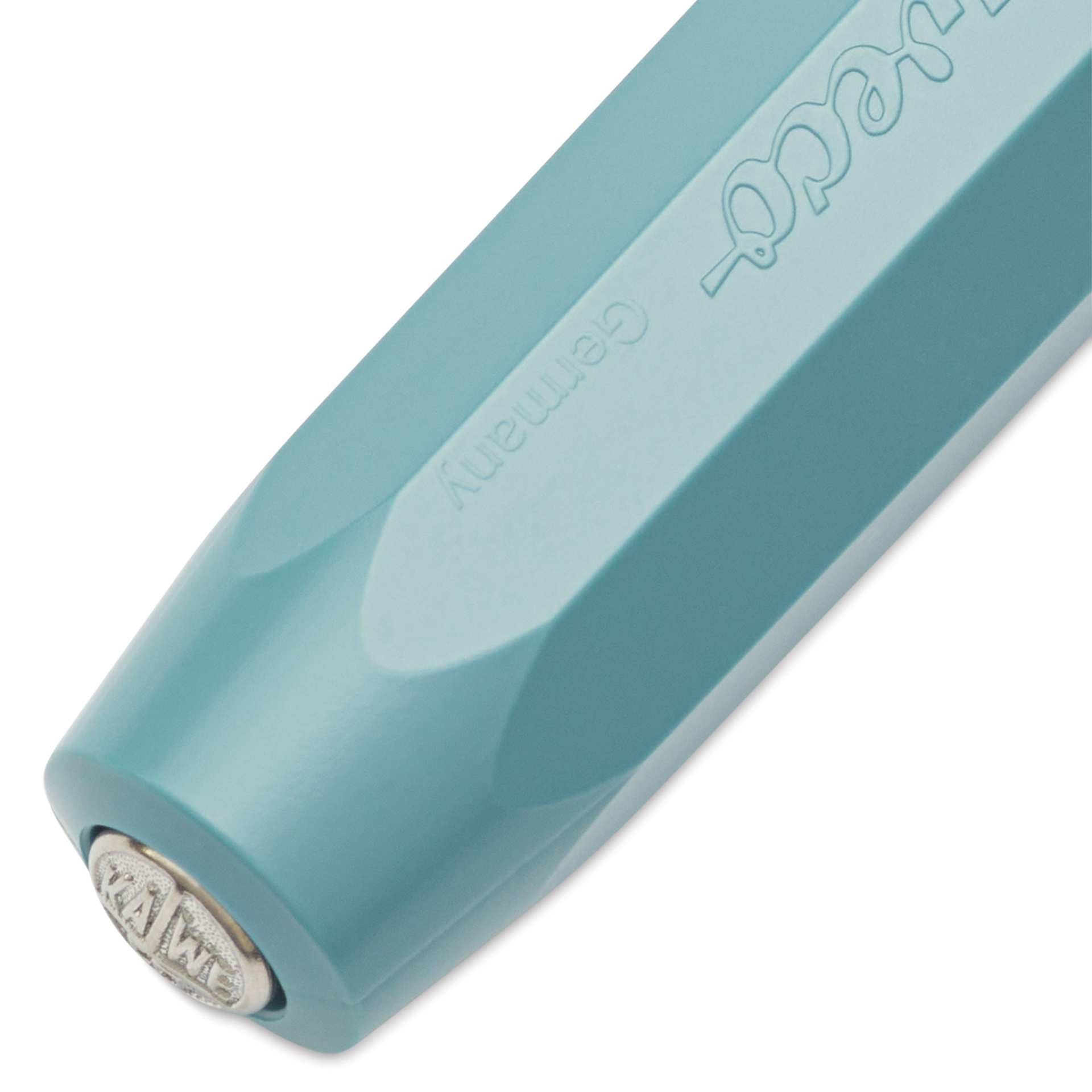 Kaweco Perkeo Rollerball Pen - Teal - close-up of end of cap