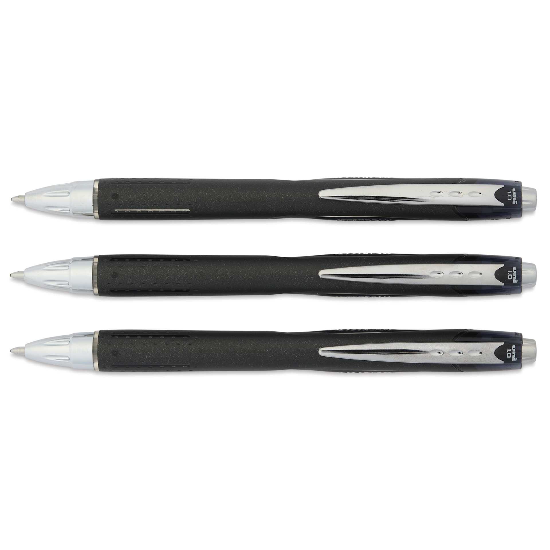 Uni-Ball Jetstream RT Retractable Ballpoint Pens - Black, 1.0 mm, Set of 3, out of packaging
