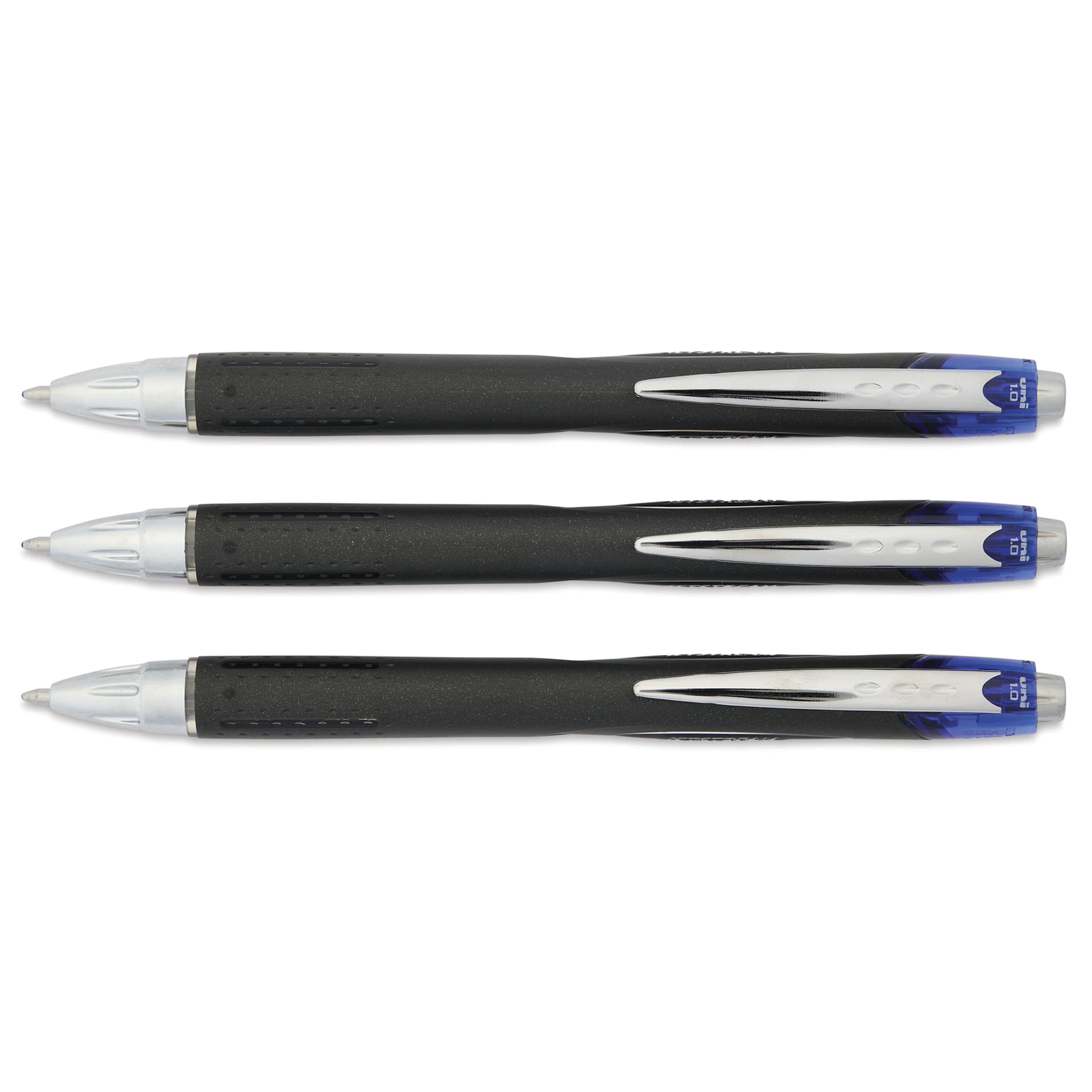 Uni-Ball Jetstream RT Retractable Ballpoint Pens - Blue, 1.0 mm, Set of 3, out of packaging