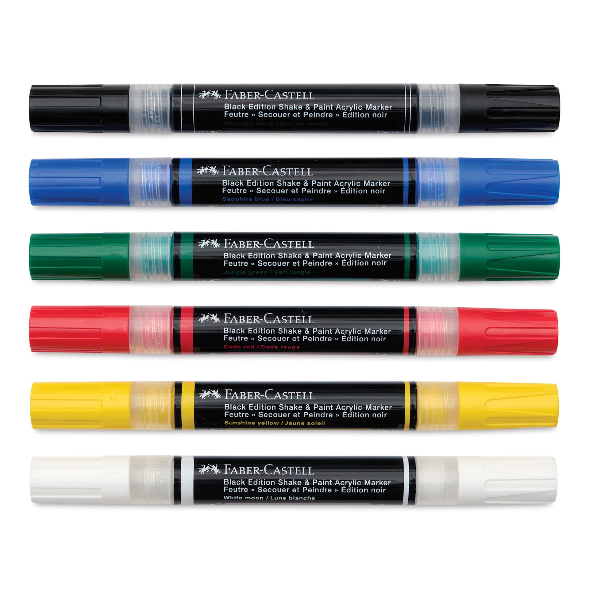 Faber-Castell Black Edition Twin Acrylic Marker - Classic Colors, Set of 6