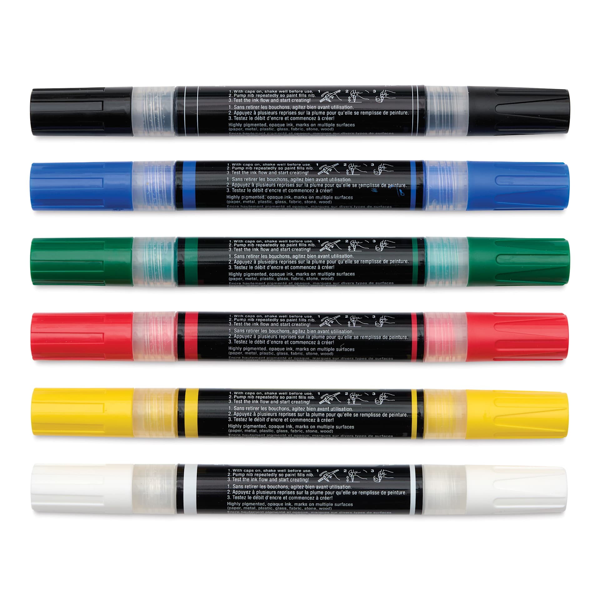 Faber-Castell Black Edition Twin Acrylic Marker - Classic Colors, Set of 6, cap on