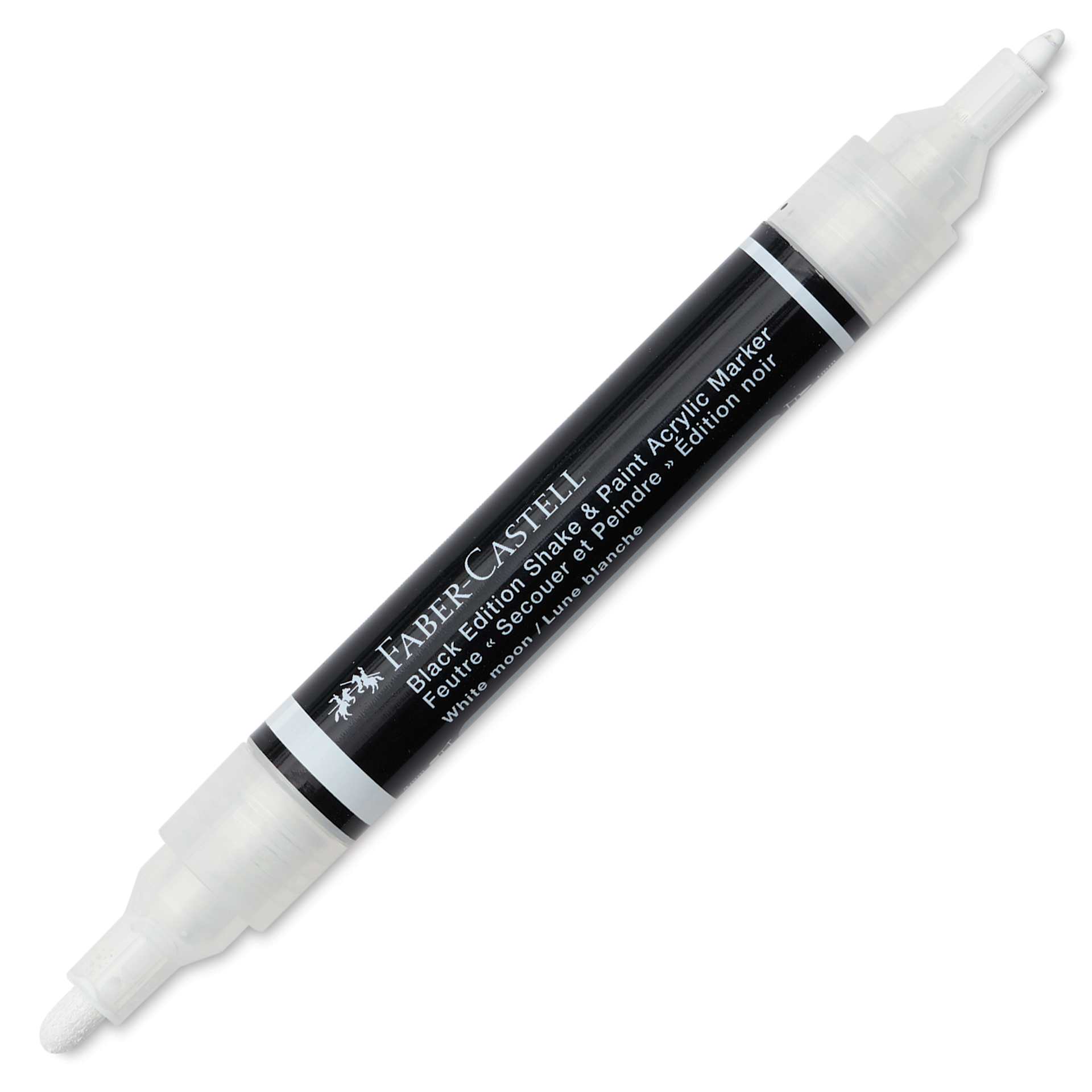Faber-Castell Black Edition Twin Acrylic Marker - White, cap off