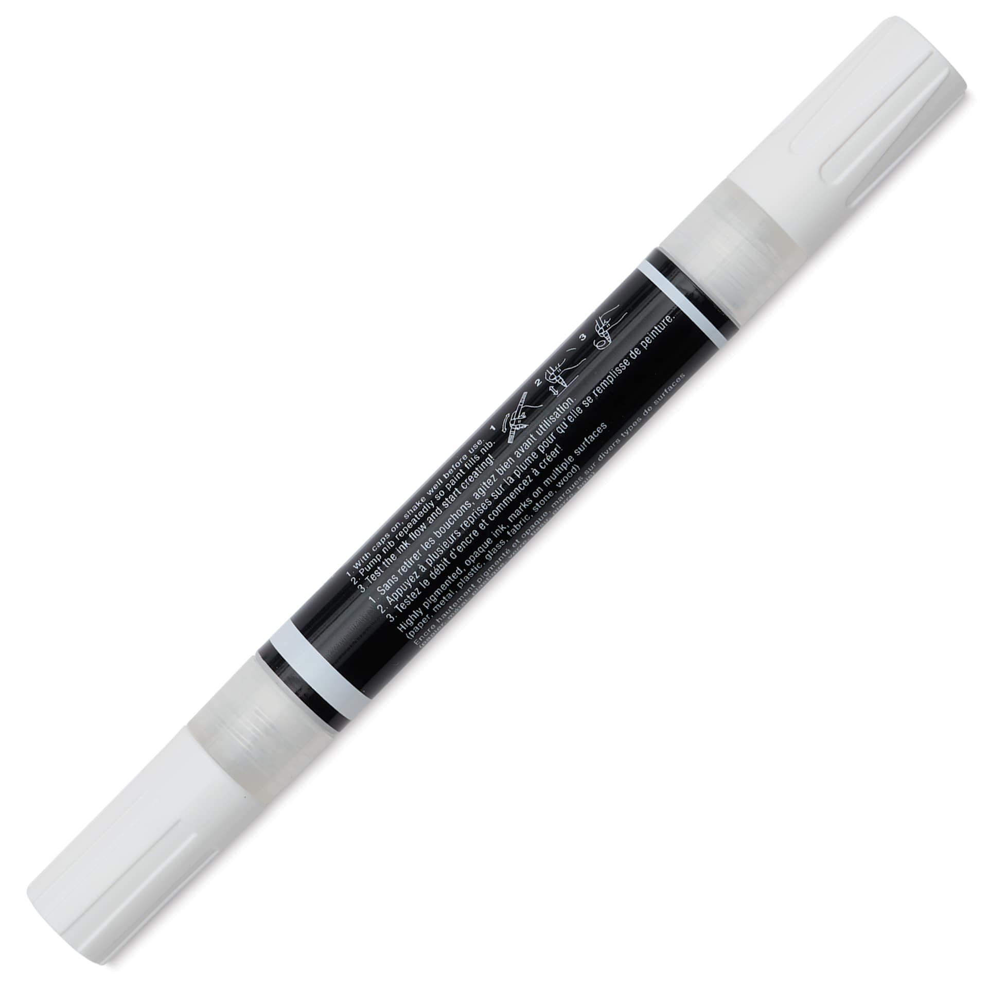 Faber-Castell Black Edition Twin Acrylic Marker - White, cap off