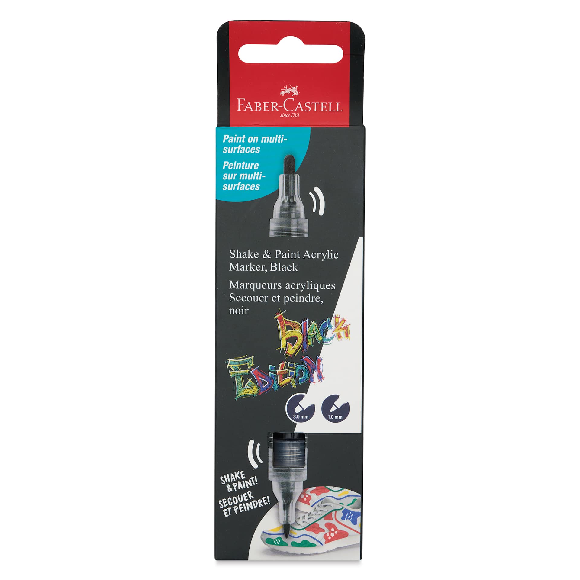 Faber-Castell Black Edition Twin Acrylic Marker - Black, front of the packaging