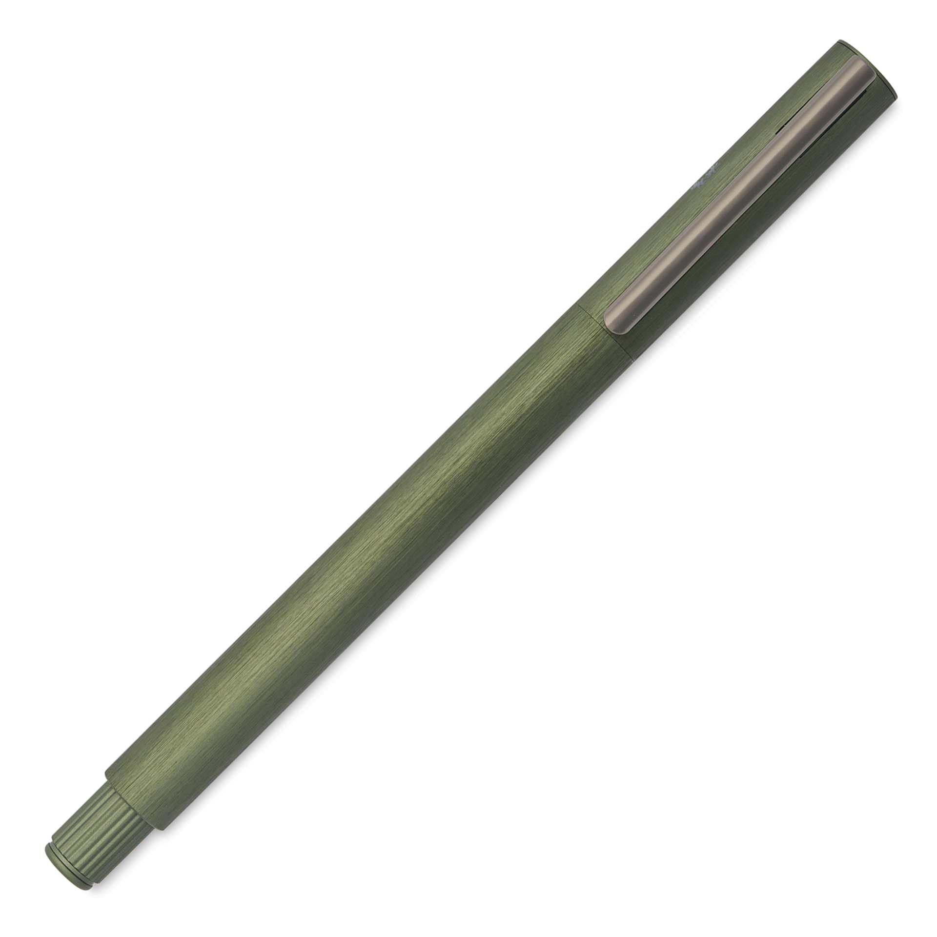 Faber-Castell Neo Slim Fountain Pen - Olive Green, Fine Tip - with cap on