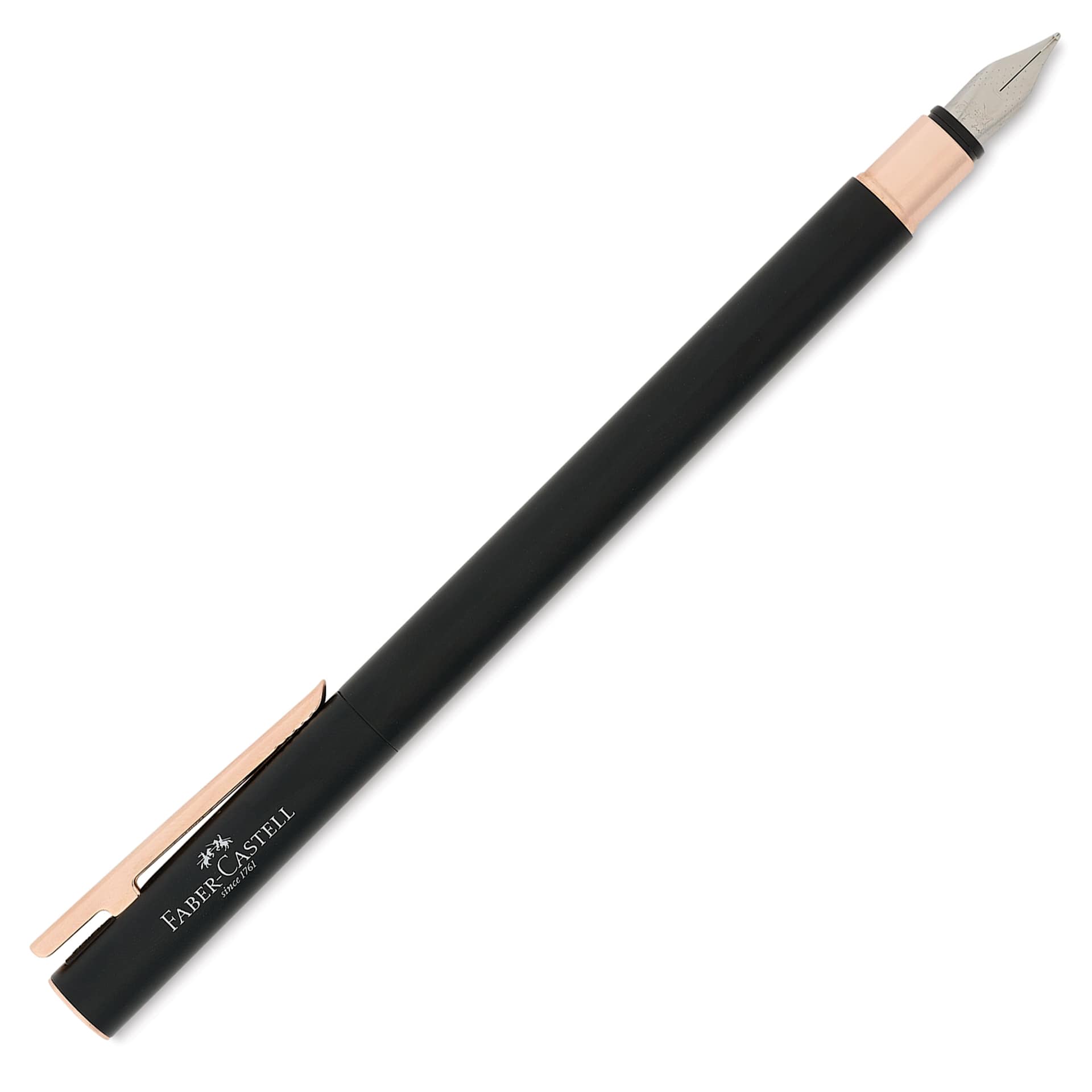 Faber-Castell Neo Slim Fountain Pen - Black Matte and Rose Gold, Extra Fine Tip