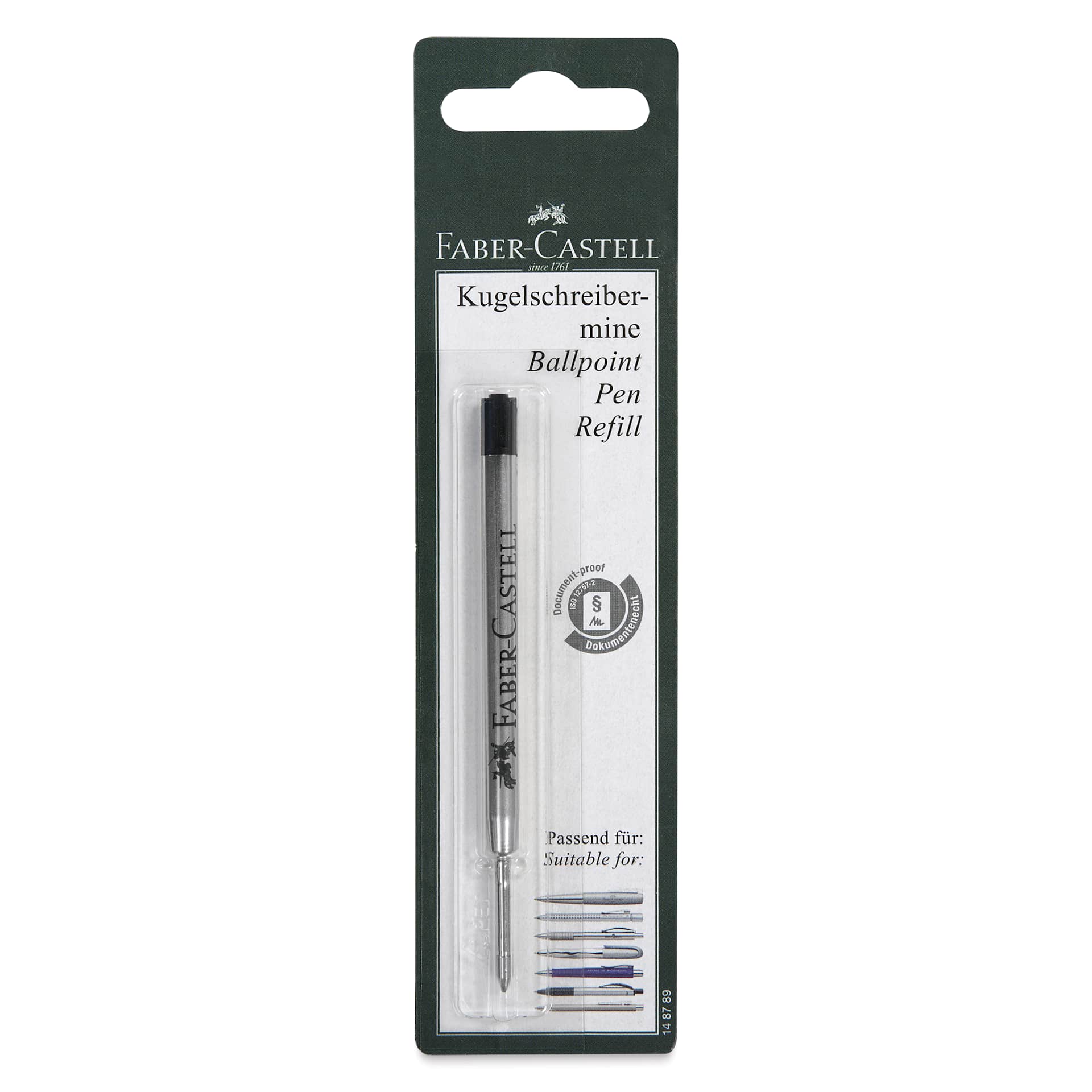 Faber-Castell Ballpoint Pen Refill - Black, Extra Broad Tip, front of the packaging