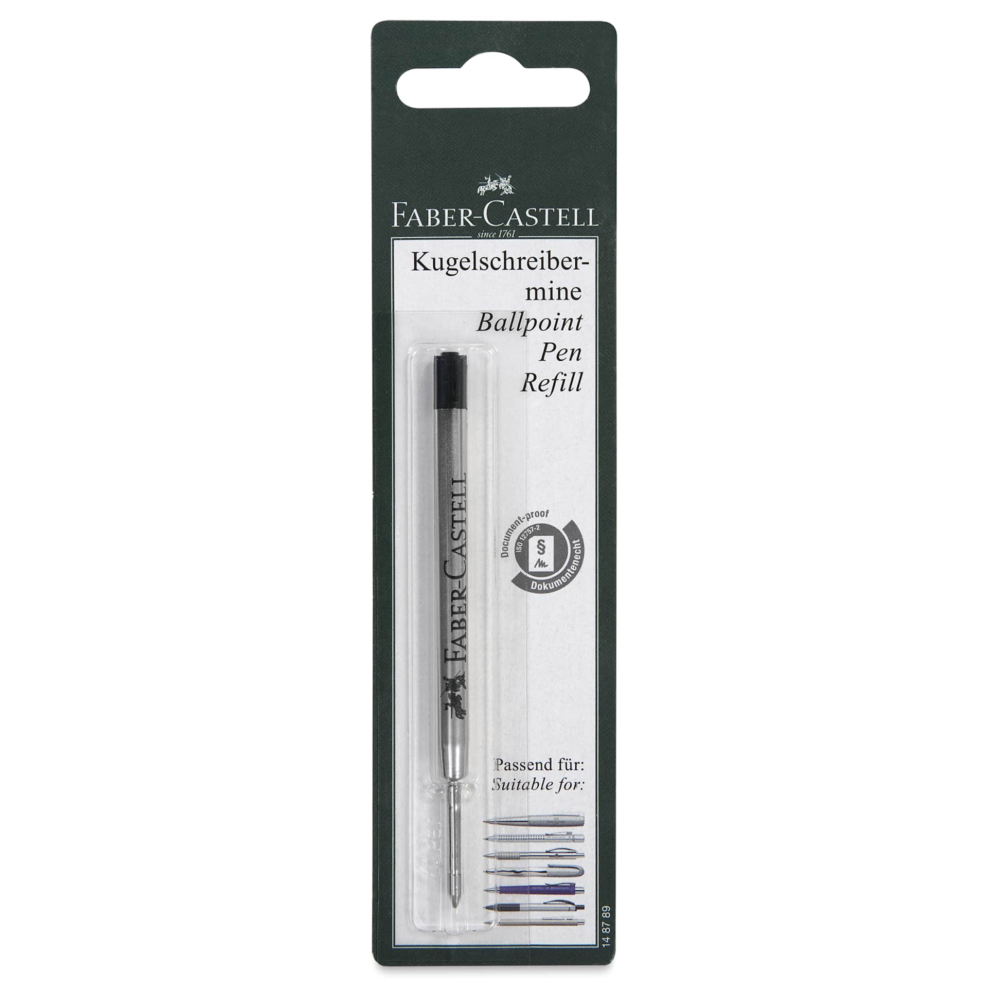 Faber-Castell Ballpoint Pen Refill - Black, Medium Tip, front of the packaging
