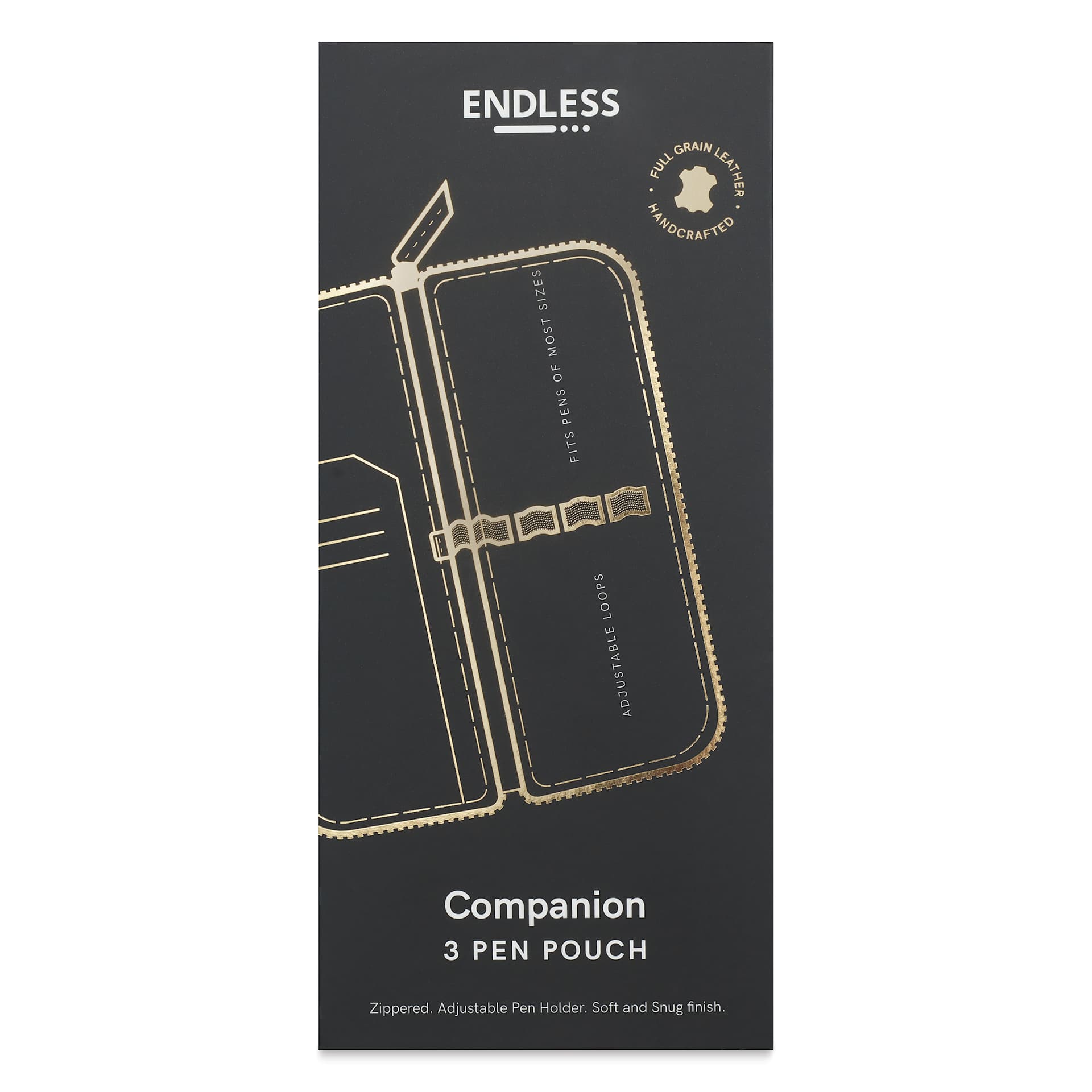 Endless Companion 3 Pen Pouch - Black, front of the packaging