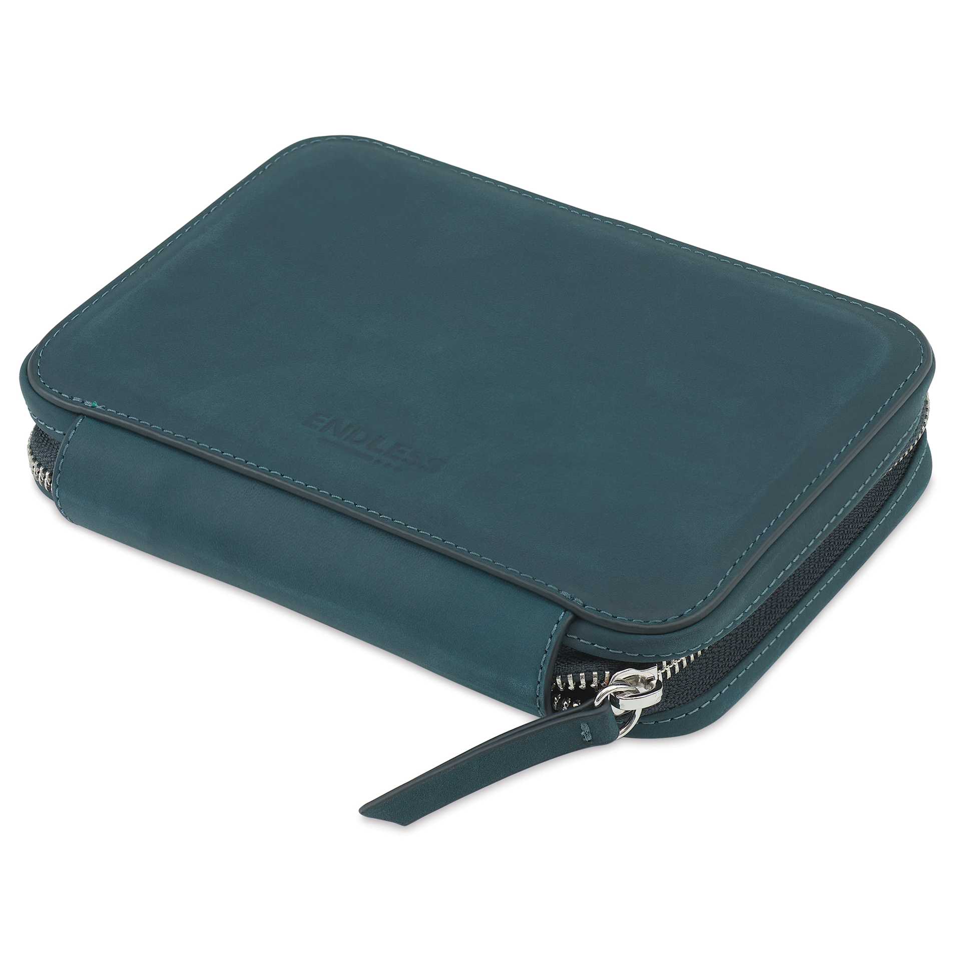Endless Companion 10 Pen Pouch - Blue, pen case closed laid flat