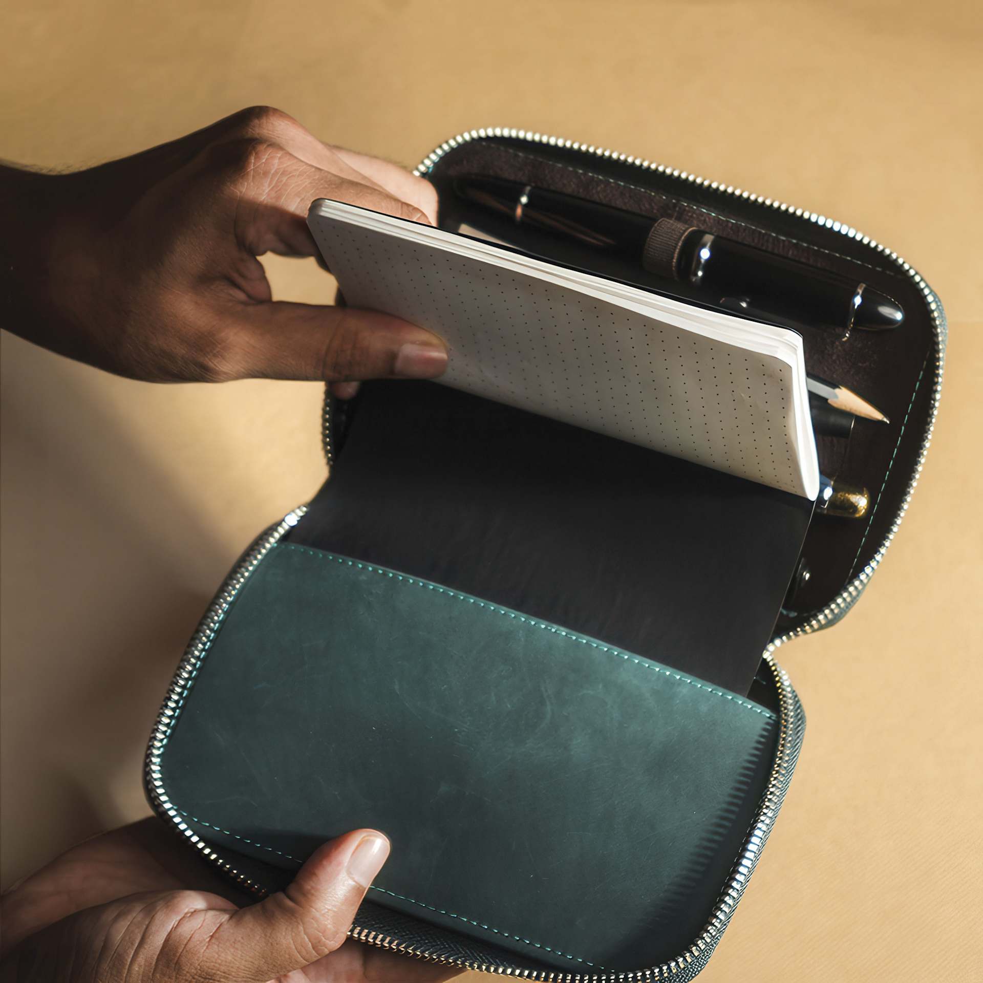 Endless Companion 5 Pen Pouch - Blue, in use