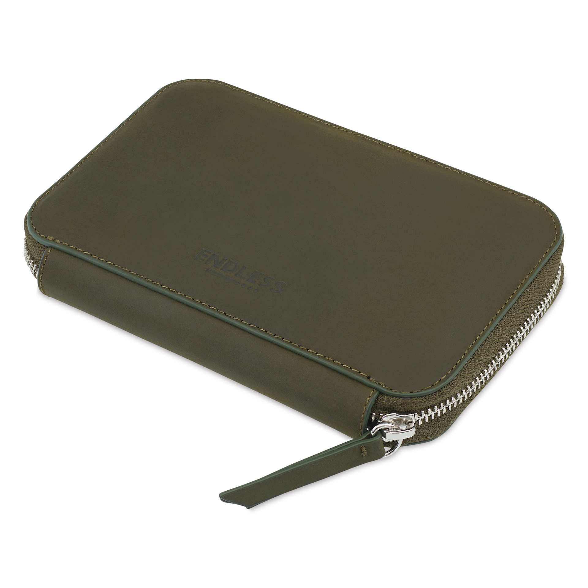 Endless Companion 5 Pen Pouch - Green, pen case laid flat