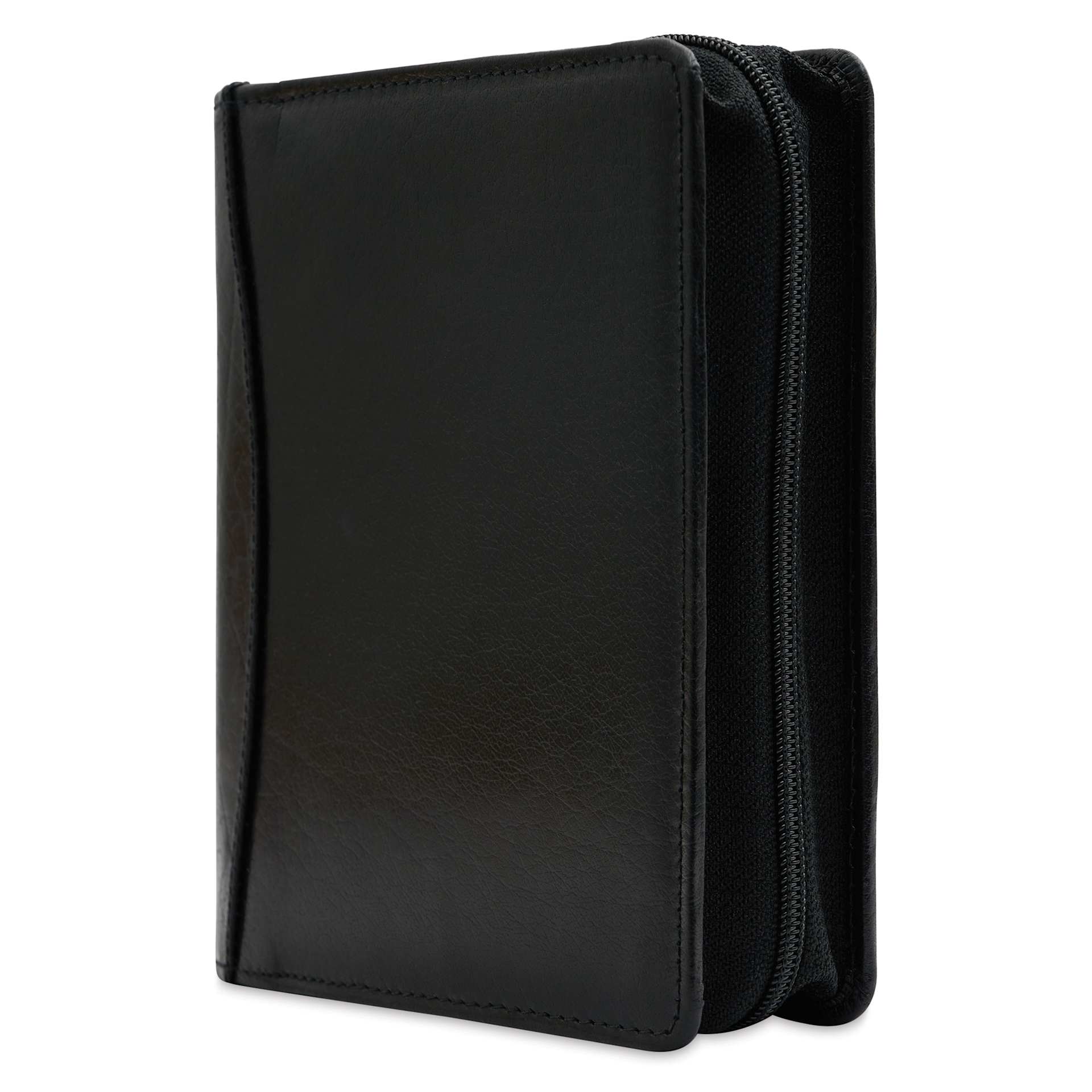 Girologio 12 Leather Pen Zip Case - Black, closed showi