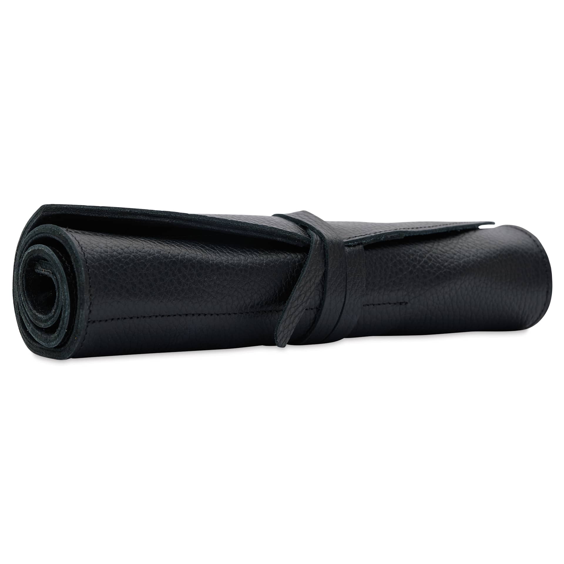 Girologio 10 Pen Leather Roll - Midnight Noir, strapped
