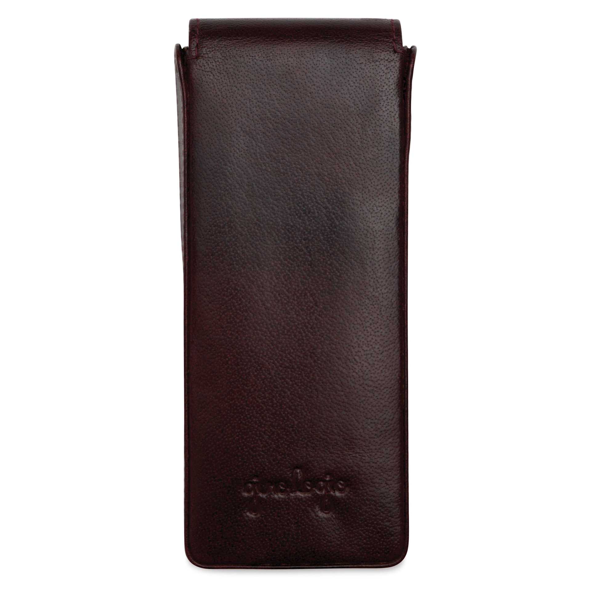 Girologio 3 Leather Pen Case - Oxblood back of the case
